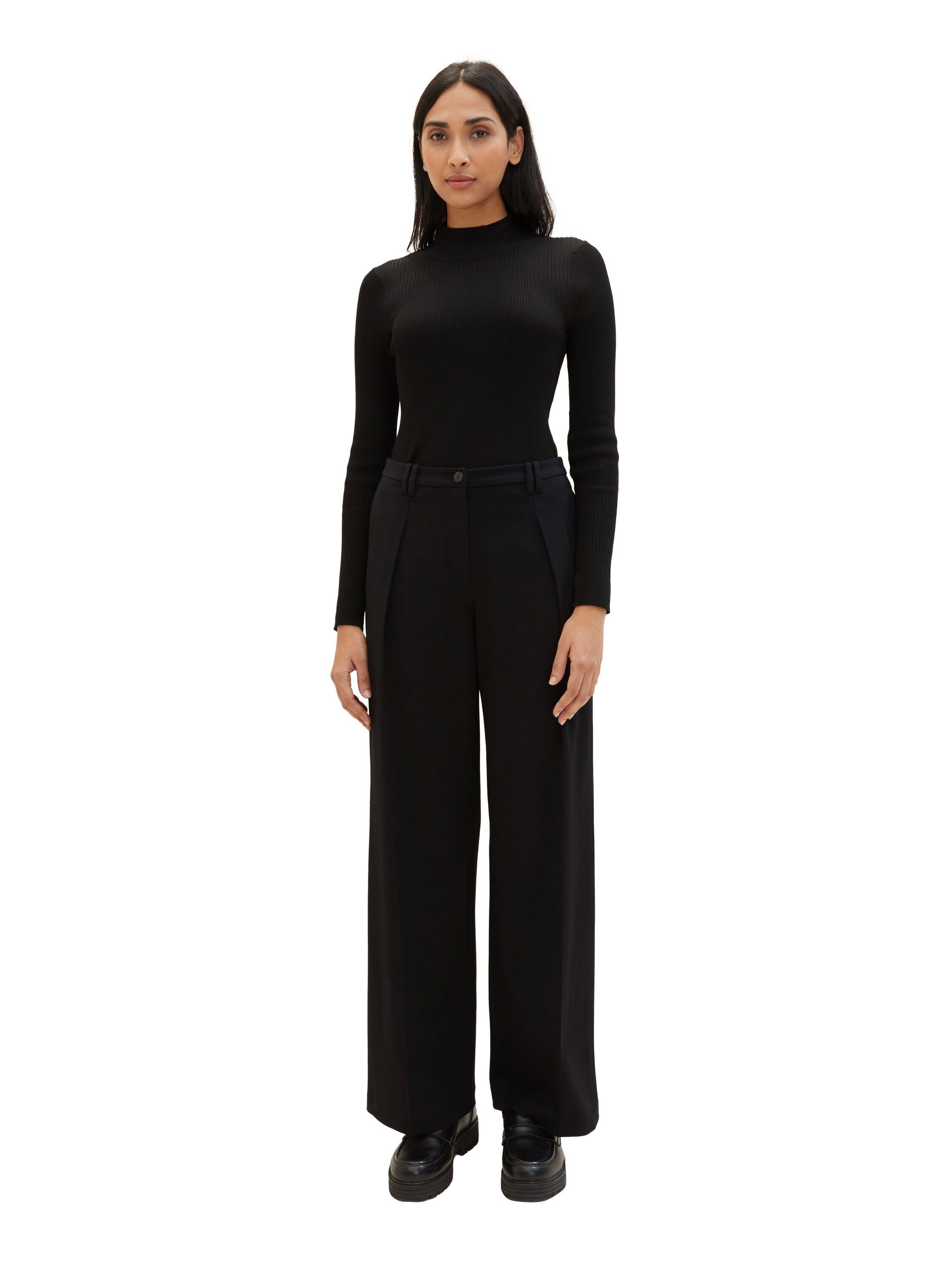 Tom Tailor Bandplooibroek Lea Wide Leg met wijde pijpen