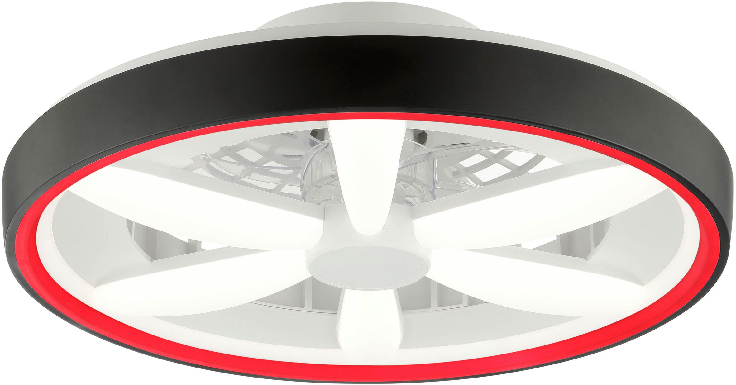 Brilliant Leuchten Led-plafondlamp Gaiano Ø 48cm met ventilator, 6400 lm, dimbaar, RGB, 2700-6500 K