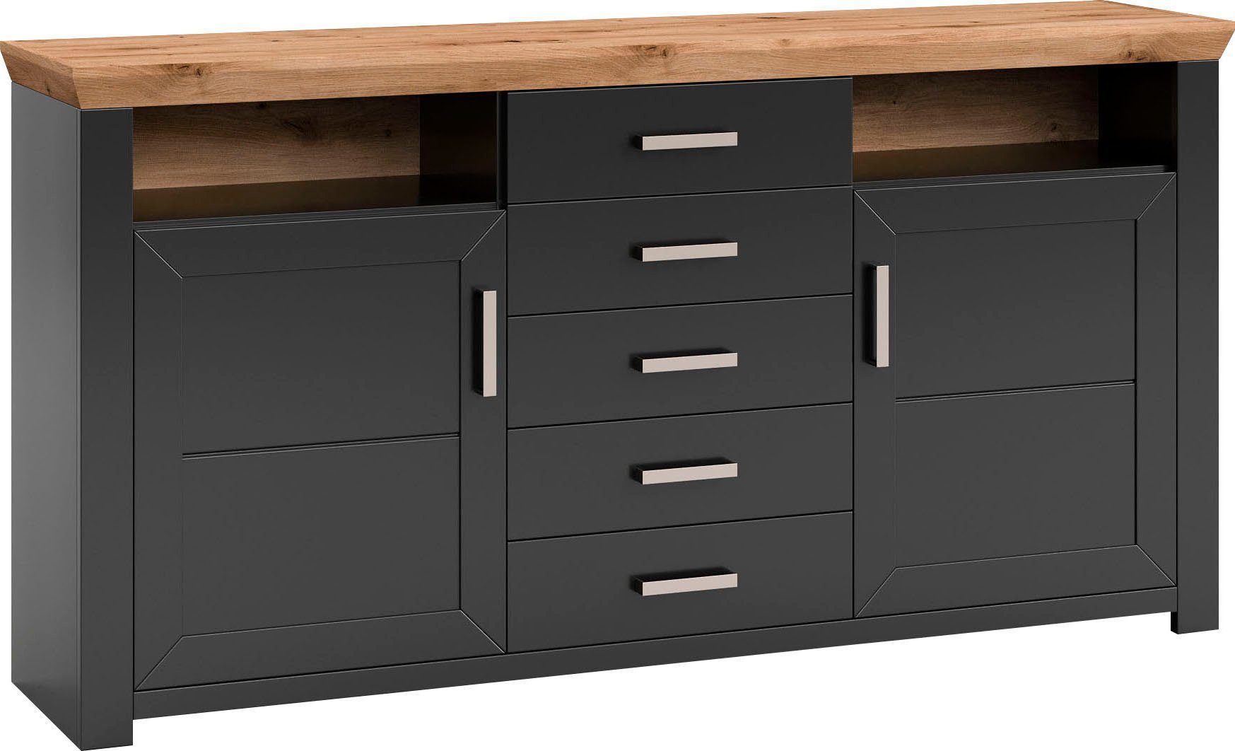set one by Musterring Dressoir York Type 55, met veel opbergruimte, in landhuisstijl, B 184 x H 95 cm