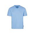 trigema v-shirt deluxe katoen blauw