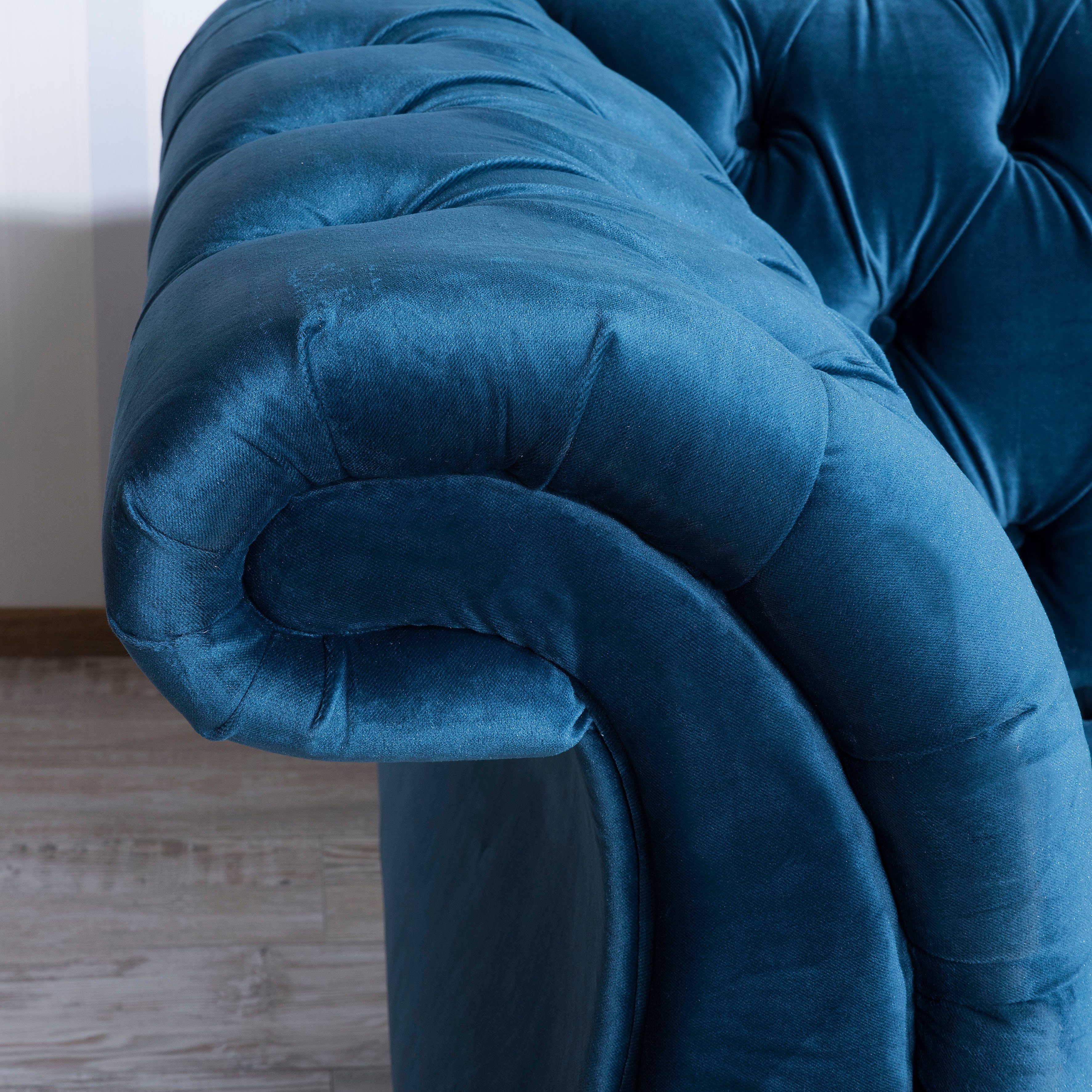 Max Winzer® Loveseat Isabelle, loungestoel Capitonnage & gedraaide poten in beuken notenkleur, breedte 167 cm