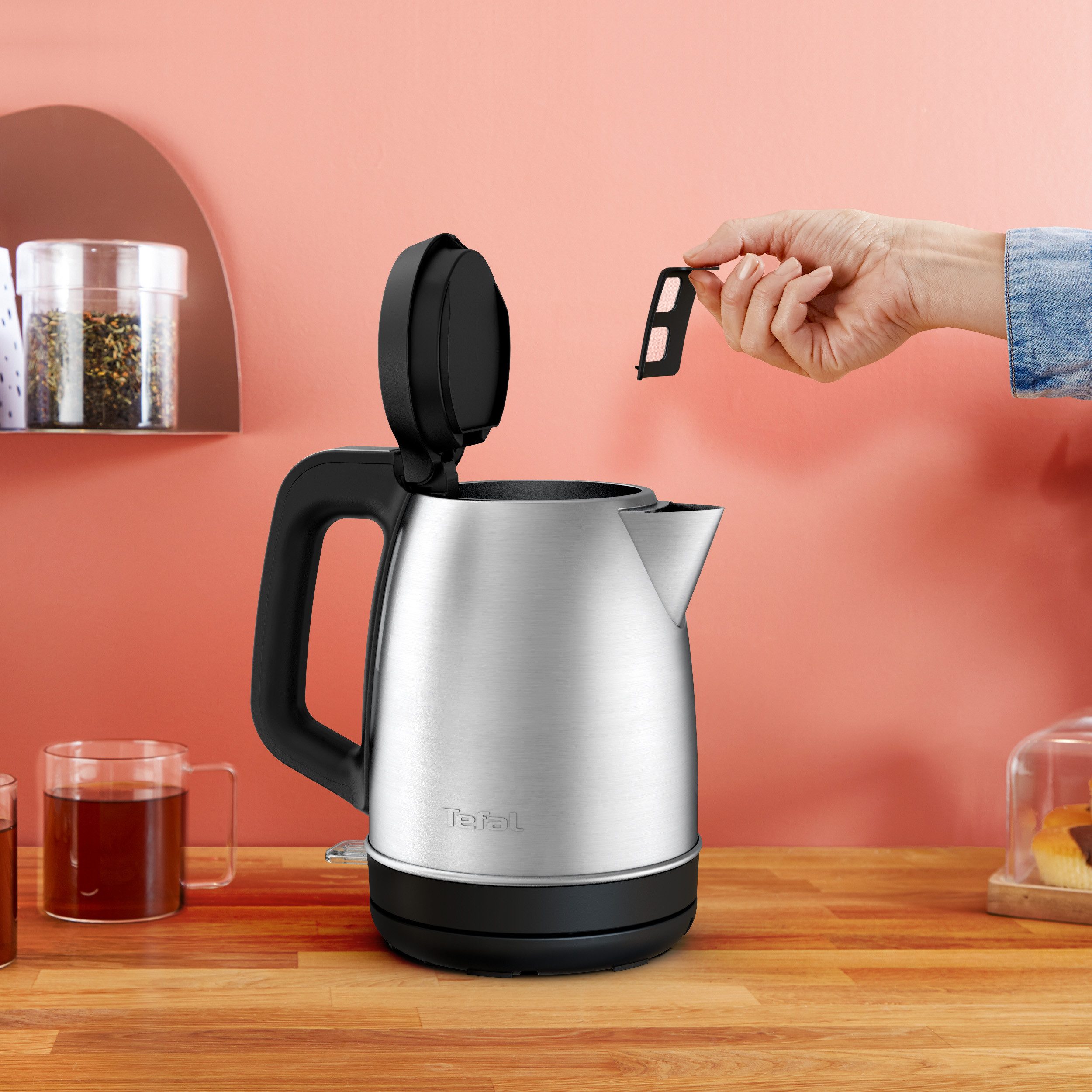 Tefal Waterkoker KI280D Element, Premium-Edelstahl, großes Fassungsvermögen von 1,7 l, 1,7 l