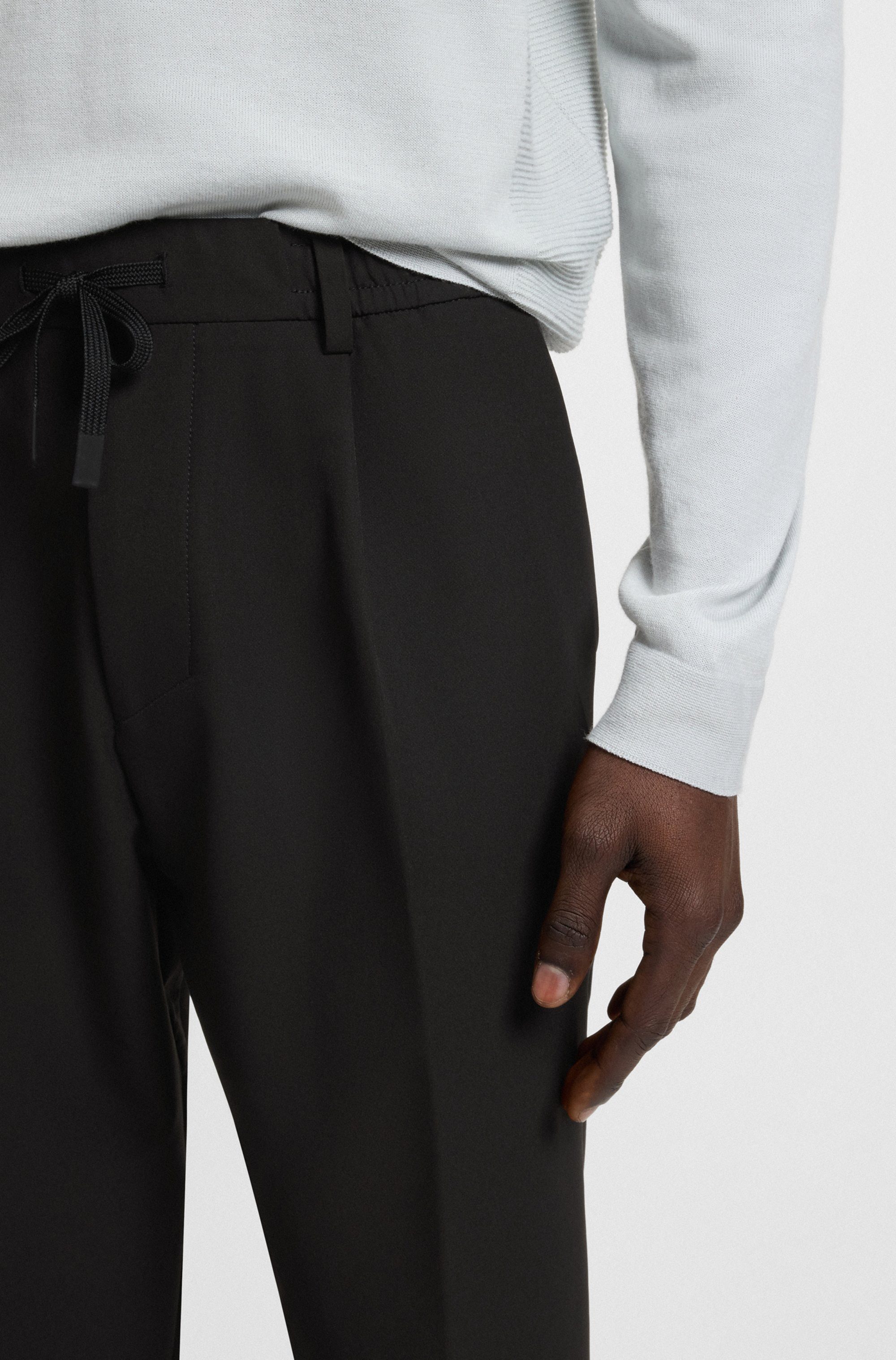 BOSS GREEN Geweven broek T_Convert-Pleat met trekkoord en merklabel