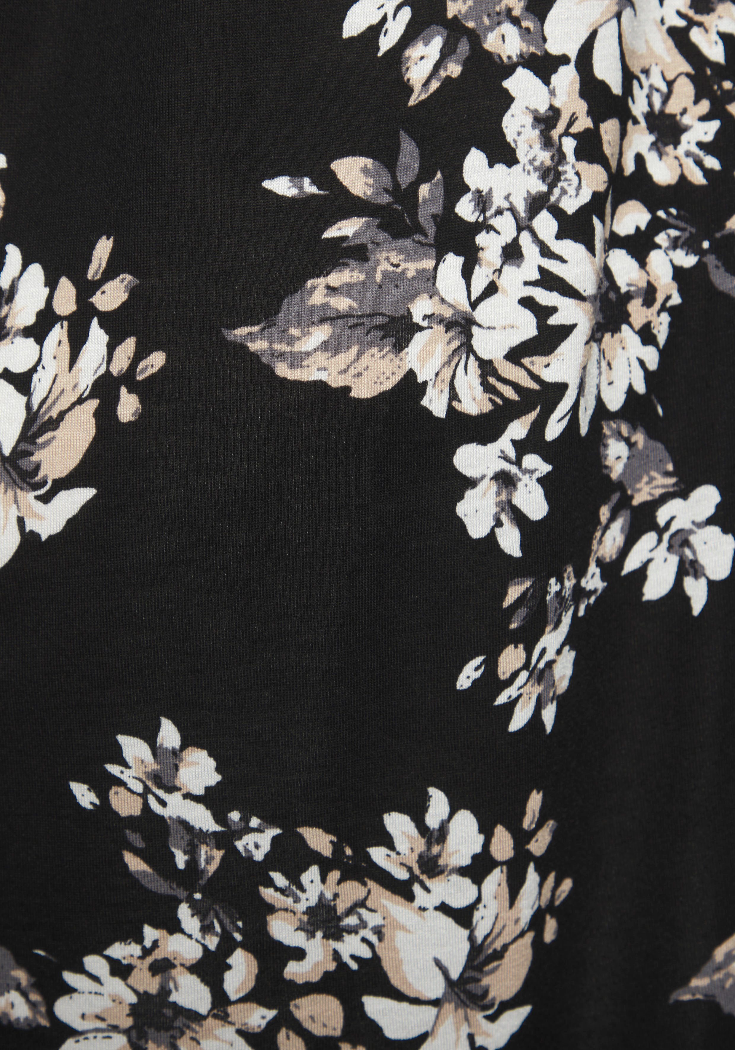 Lascana Lang shirt met subtiele bloemenprint blousejurk met wijde mouwen