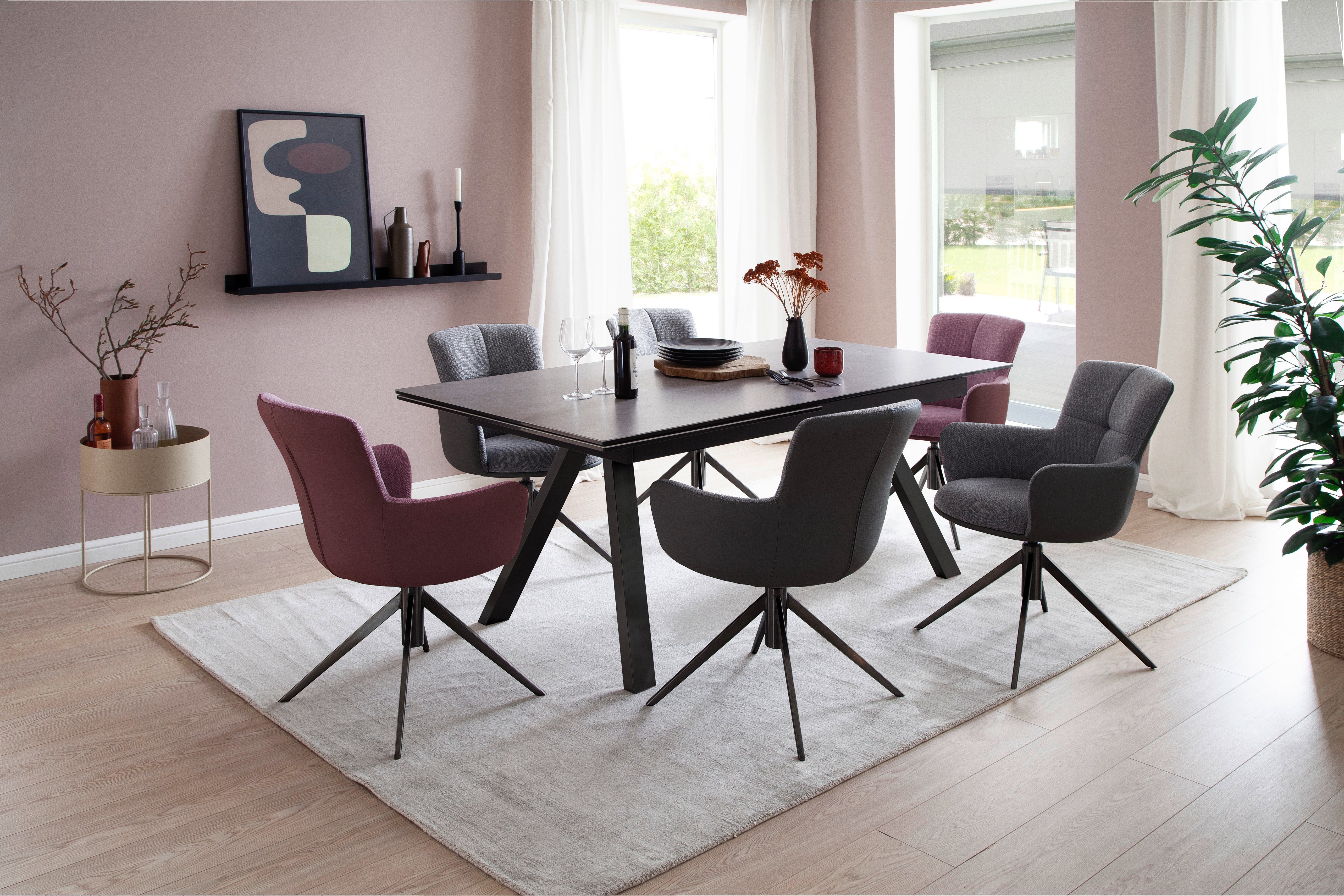 MCA furniture Eetkamerstoel Mecana set van 2 materialenmix, stoel 360° draaibaar met nivellering, tot 120 kg (set, 2 stuks)