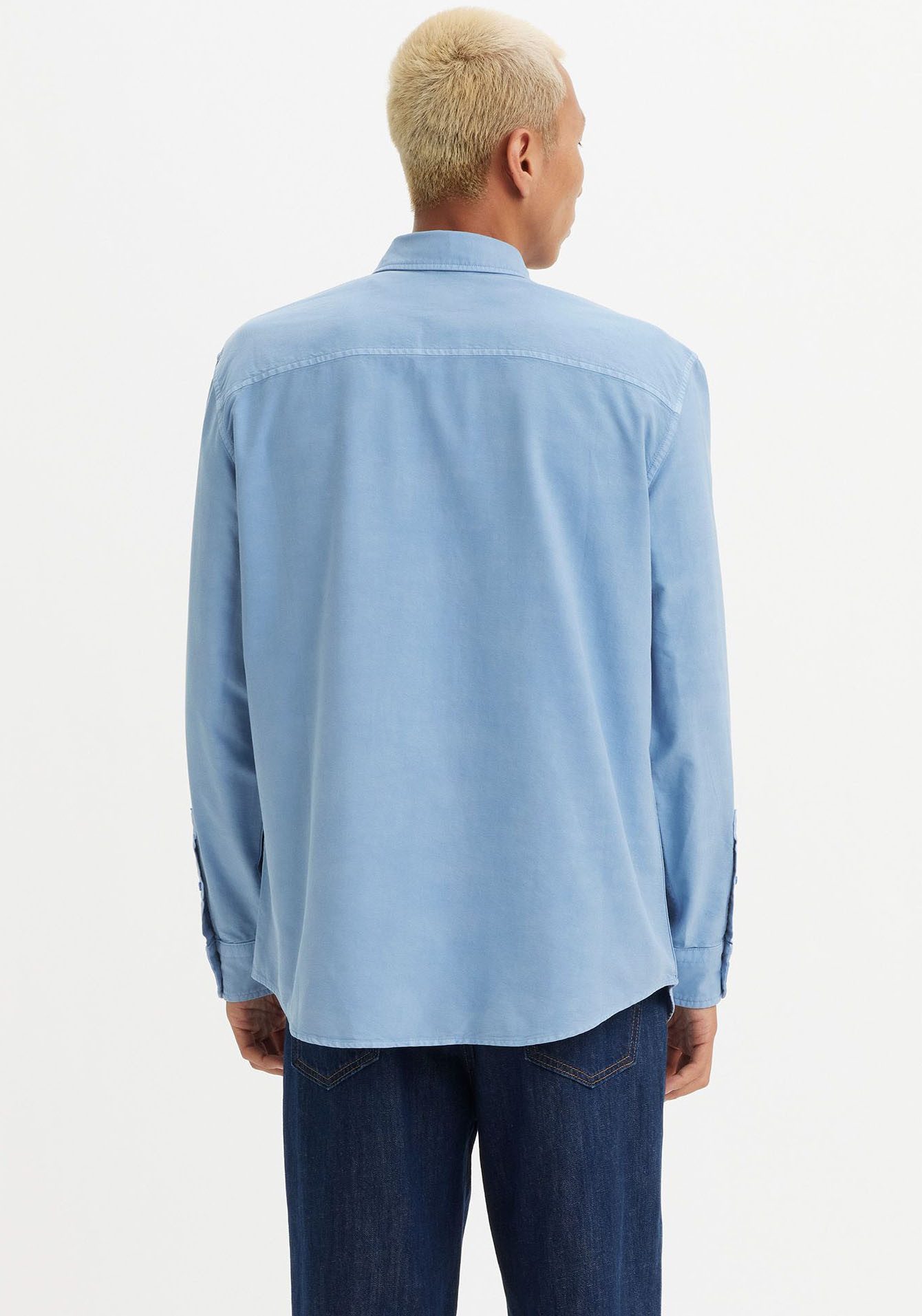 Levi's Overhemd met lange mouwen AUTHENTIC BUTTON DOWN met ton-in-ton logo-borduursel op de borst