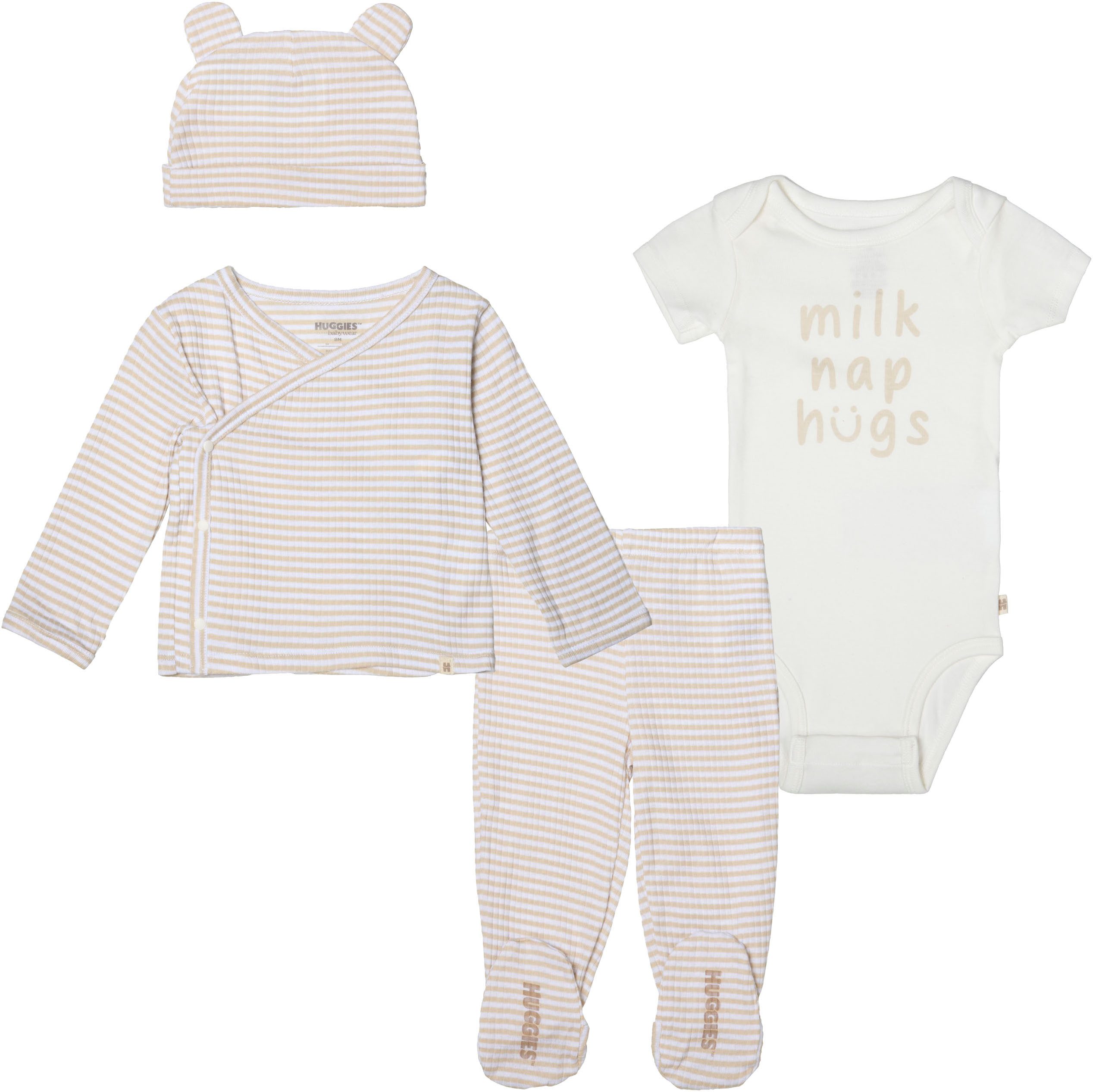 MUSTANG Babyuitzet met verschillende dessins (set, 4-delig) kinderen basissets maat 4 (74) bruin