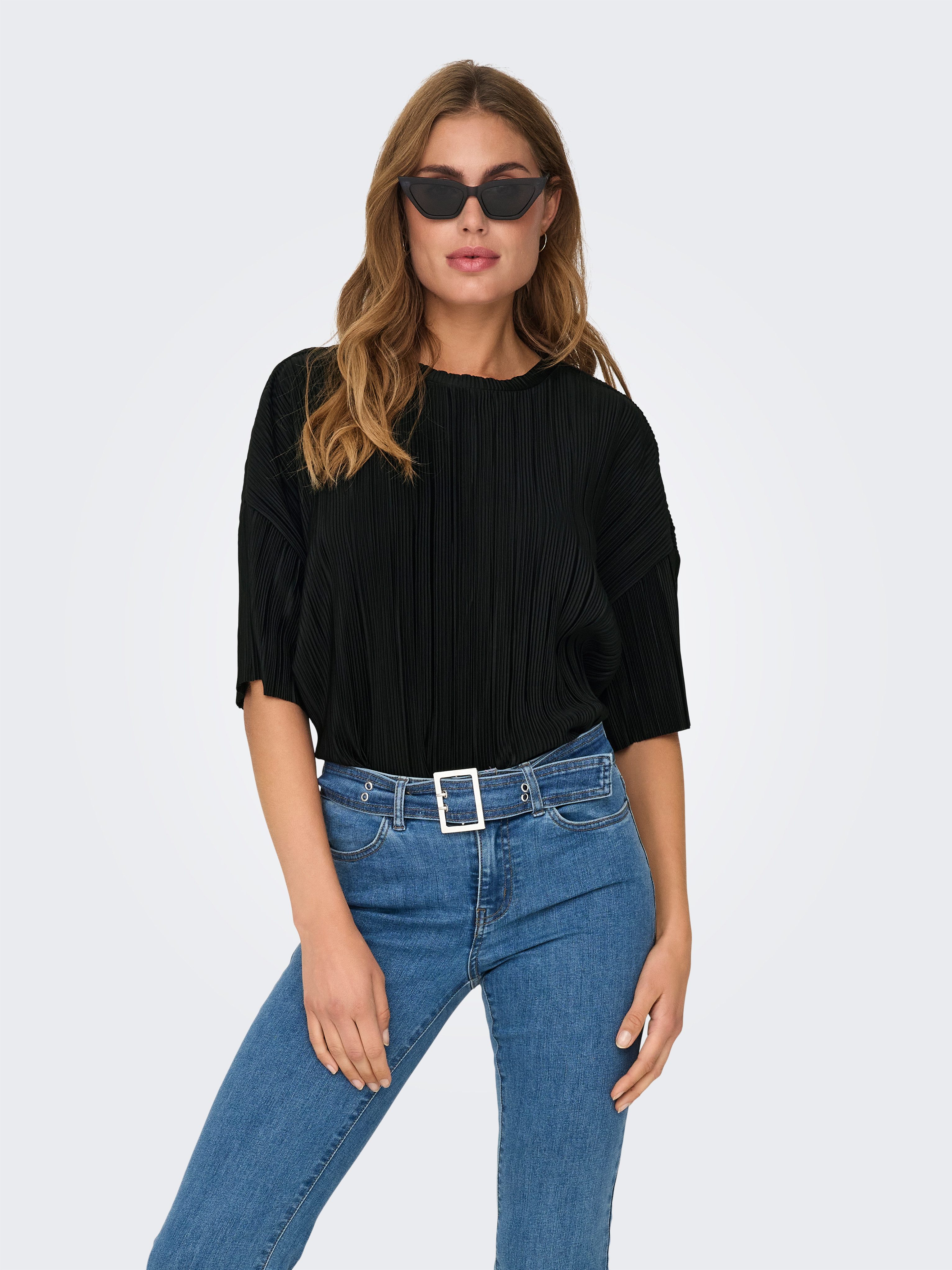 Only Plisséshirt ONLRAVENNA S/S PLISSE TOP NOOS JRS