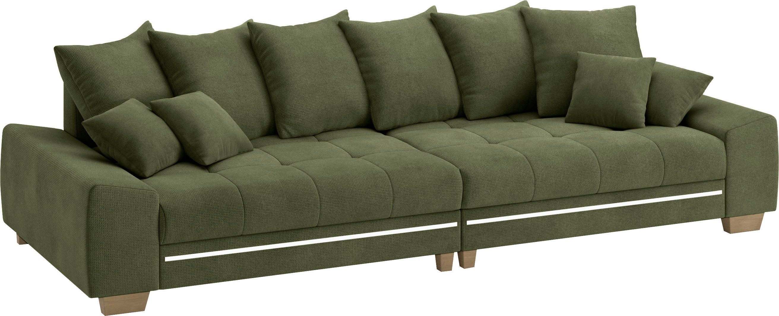 Mr. Couch Megabank Nikita II met rgb-led-verlichting, koudschuim bekleding tot 140 kg belastbaar groen, xxl banken