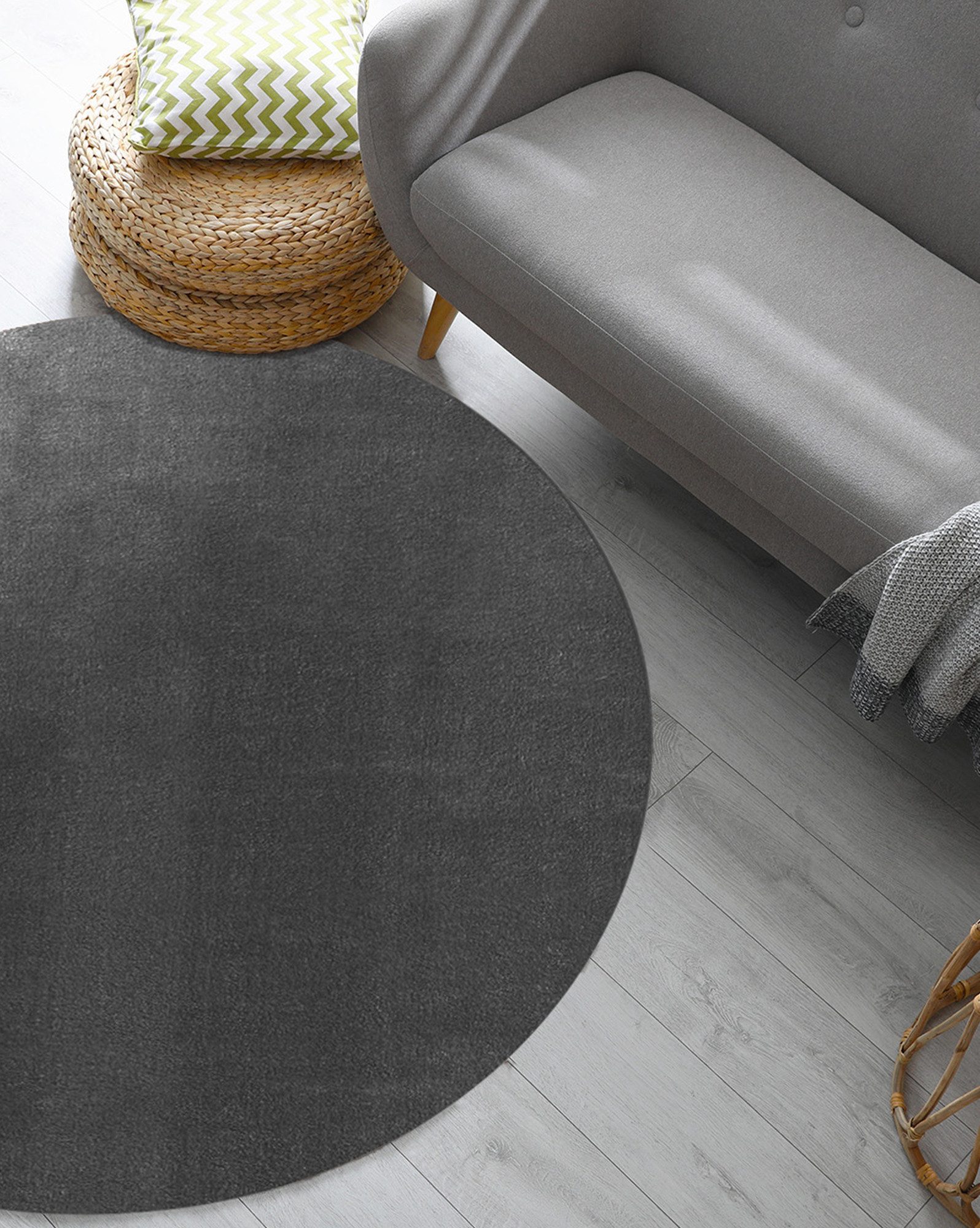 The carpet Vloerkleed Relax round wasbare woonkamer tapijt modern antislip