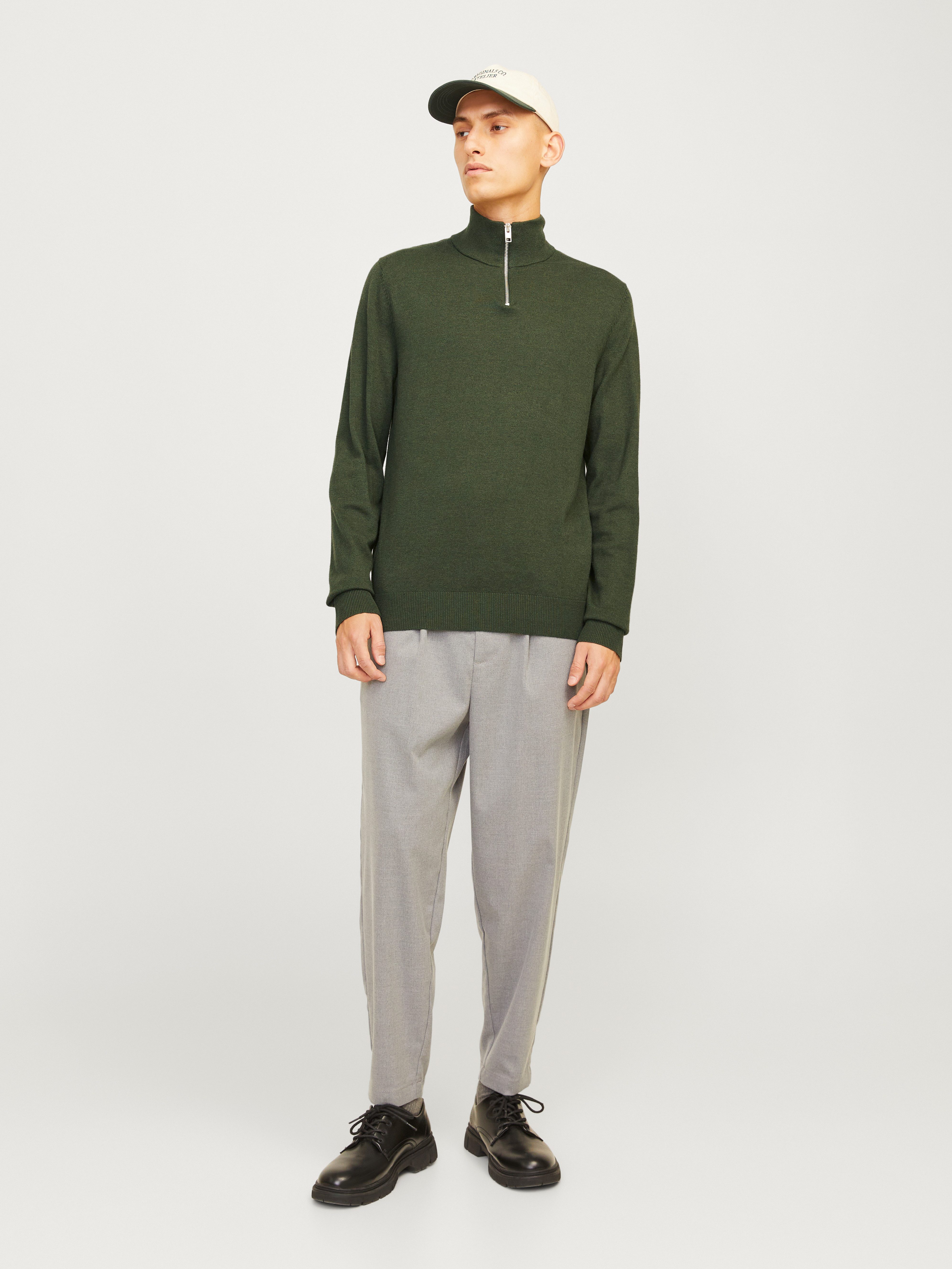 Jack & Jones Schipperstrui JJEEMIL KNIT HALF ZIP NOOS