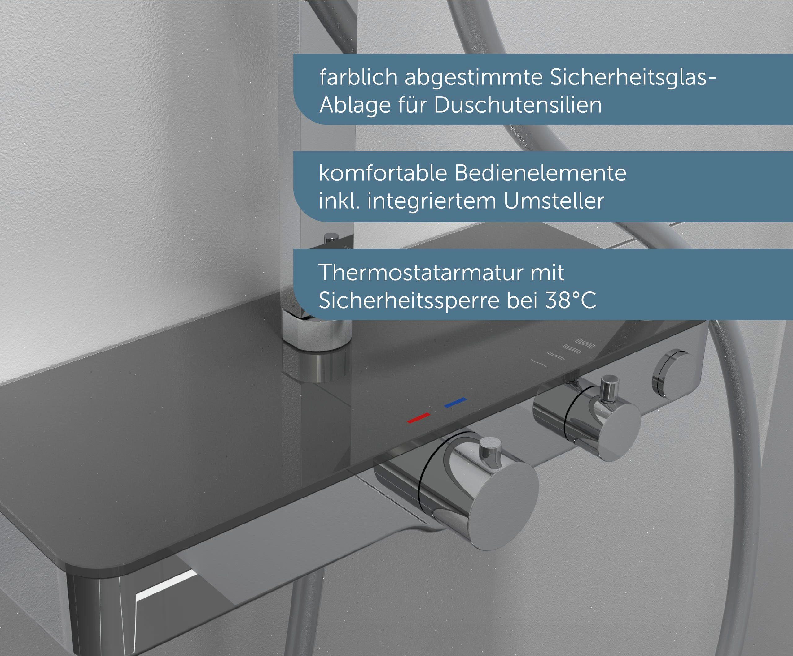 Schütte Slang en handdouche Ocean Veiligheidsvergrendeling, in hoogte verstelbare., Inclusief glasplaat, antikalk