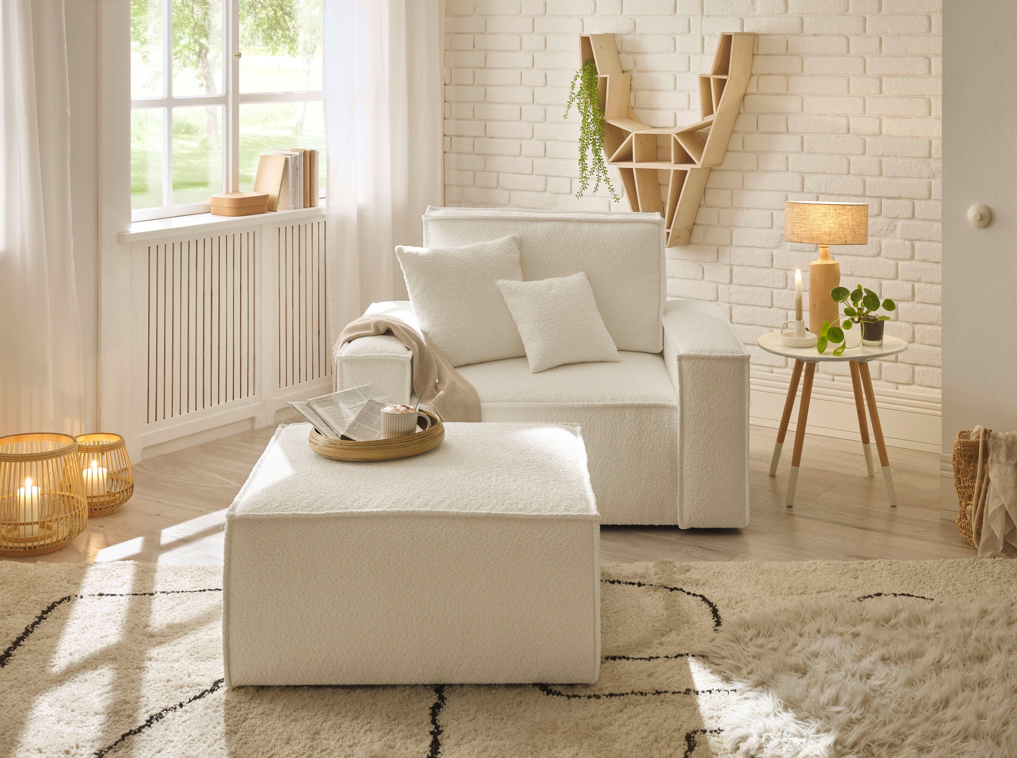 andas Loveseat Finnley Loveseat en hocker als set, passend bij de bekleding-serie Finnley (2-delig)