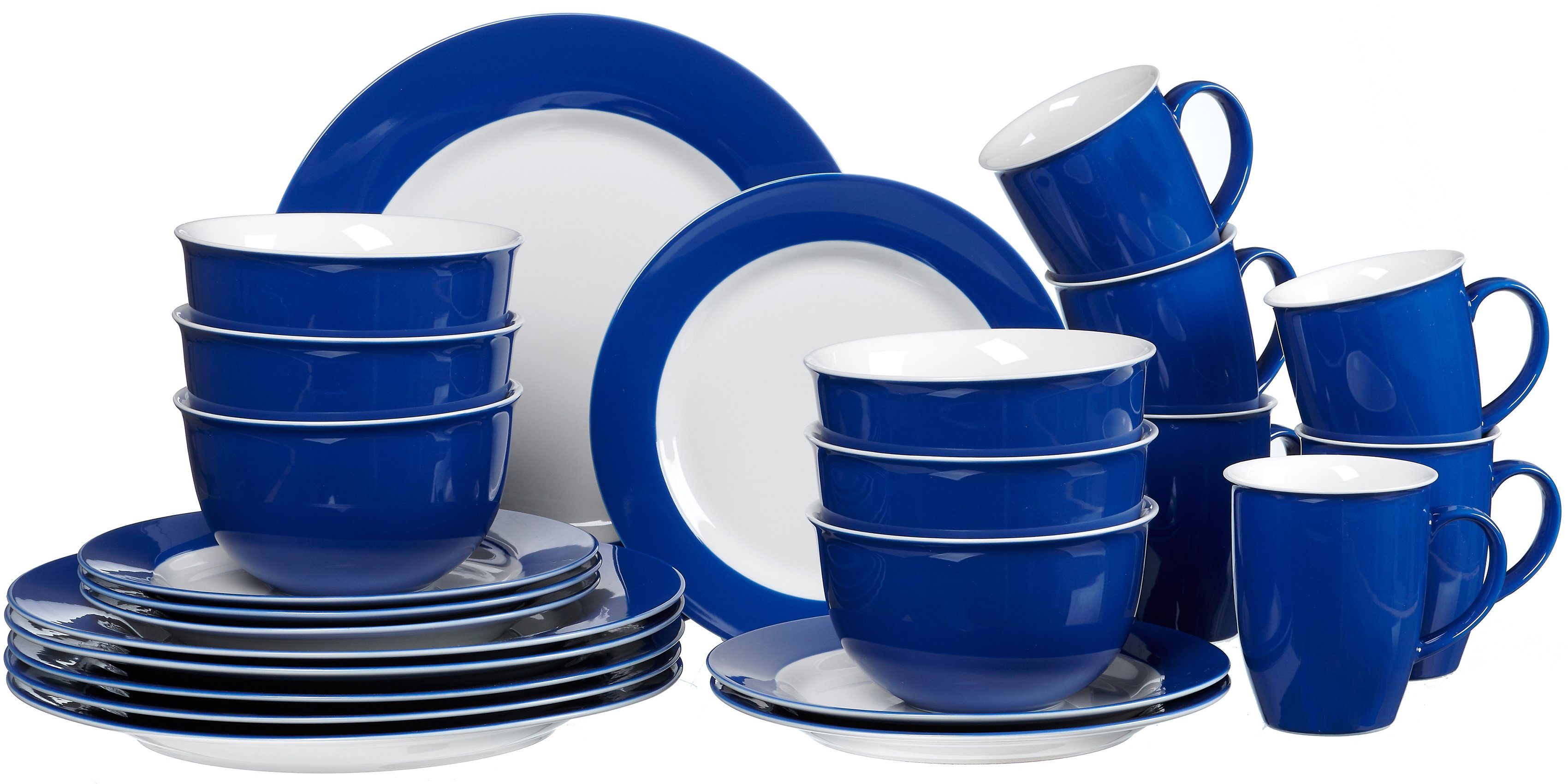 Ritzenhoff & Breker Combi-servies Serviesset, servies Doppio in aantrekkelijke kleurvarianten, 24 delen, voor 6 personen (set, 24-delig) serviezen