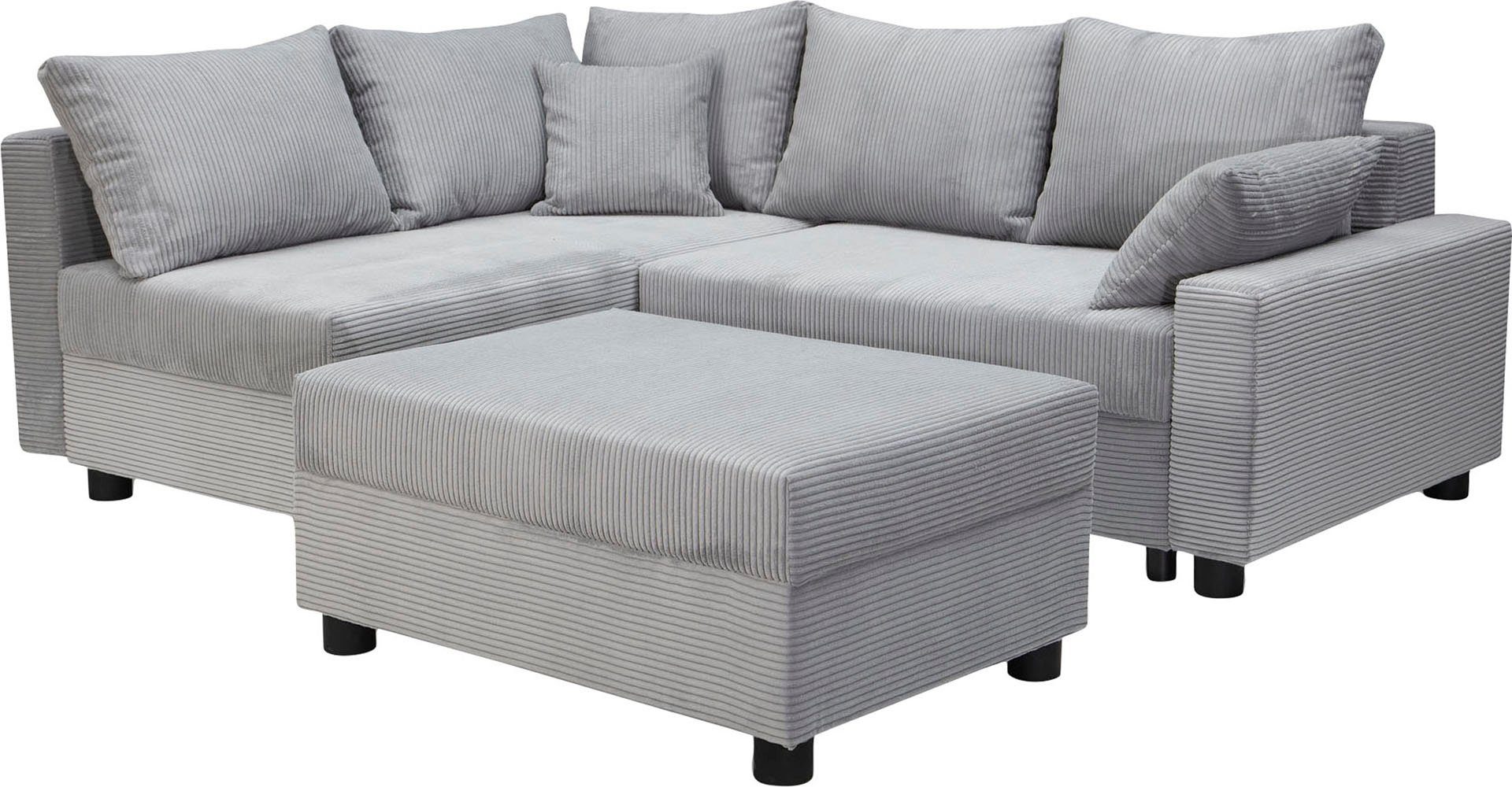 COLLECTION AB Hoekbank Parma L-vorm met slaapfunctie en bedlade, inclusief kussens, bonell-federkern
