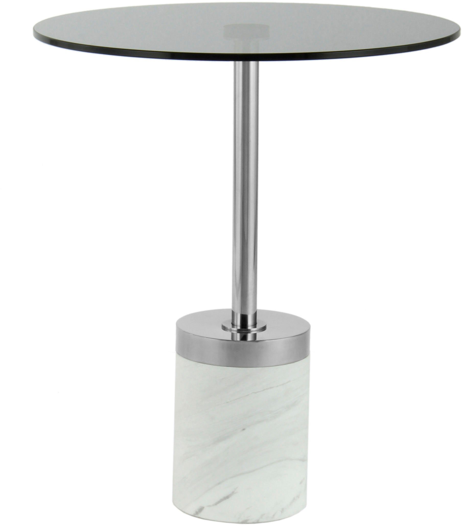 Kayoom Bijzettafel Lana 125, robuust glasblad, basis in marmerlook robust, onderhoudsvriendelijk, van hoge kwaliteit, geschikt voor buiten en binnen (1 stuk)