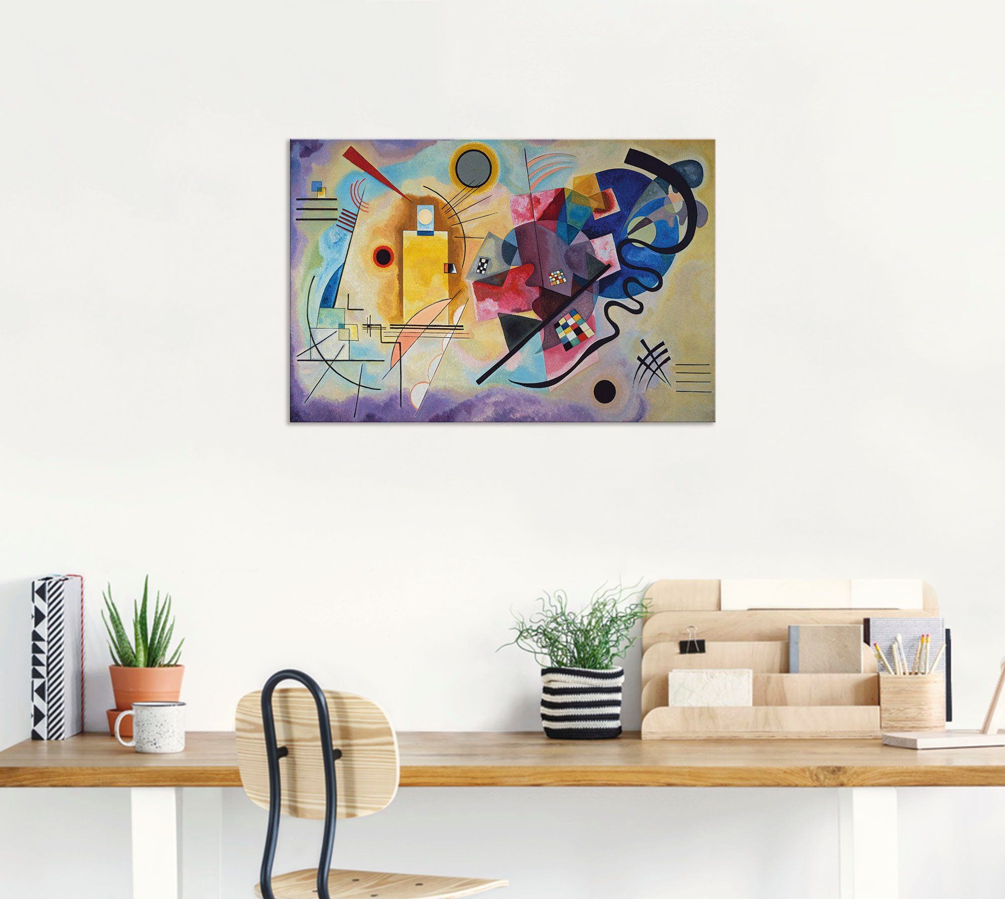 Artland Artprint Geel, rood en blauw. 1925 als artprint van aluminium, artprint voor buiten, poster, muursticker in diverse maten formaten