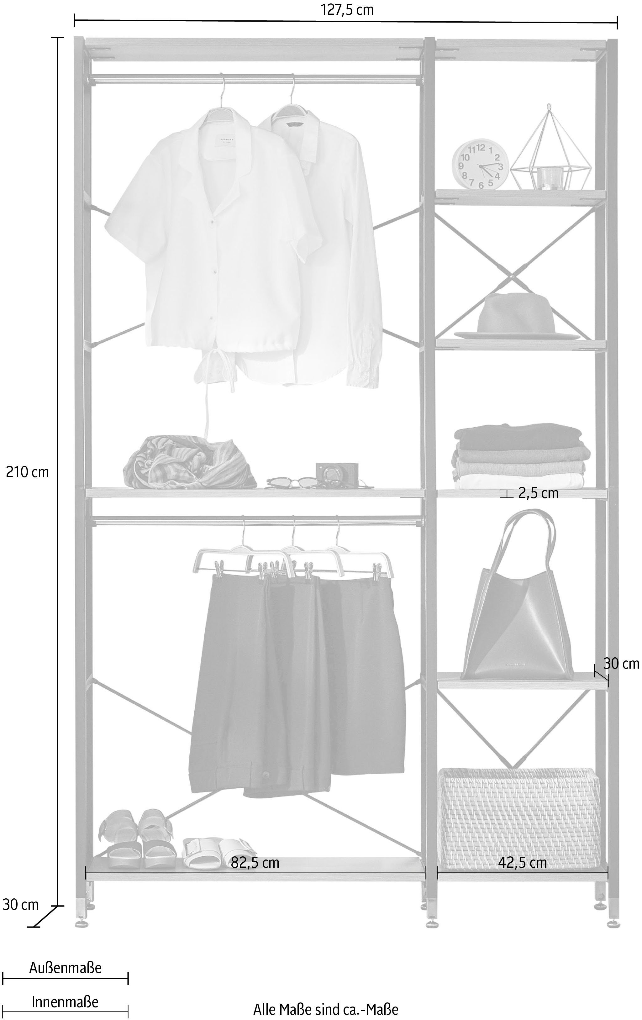 INOSIGN Multifunctionele kast Connor veelzijdig, geschikt voor alle ruimtes, breedte 127,50 cm