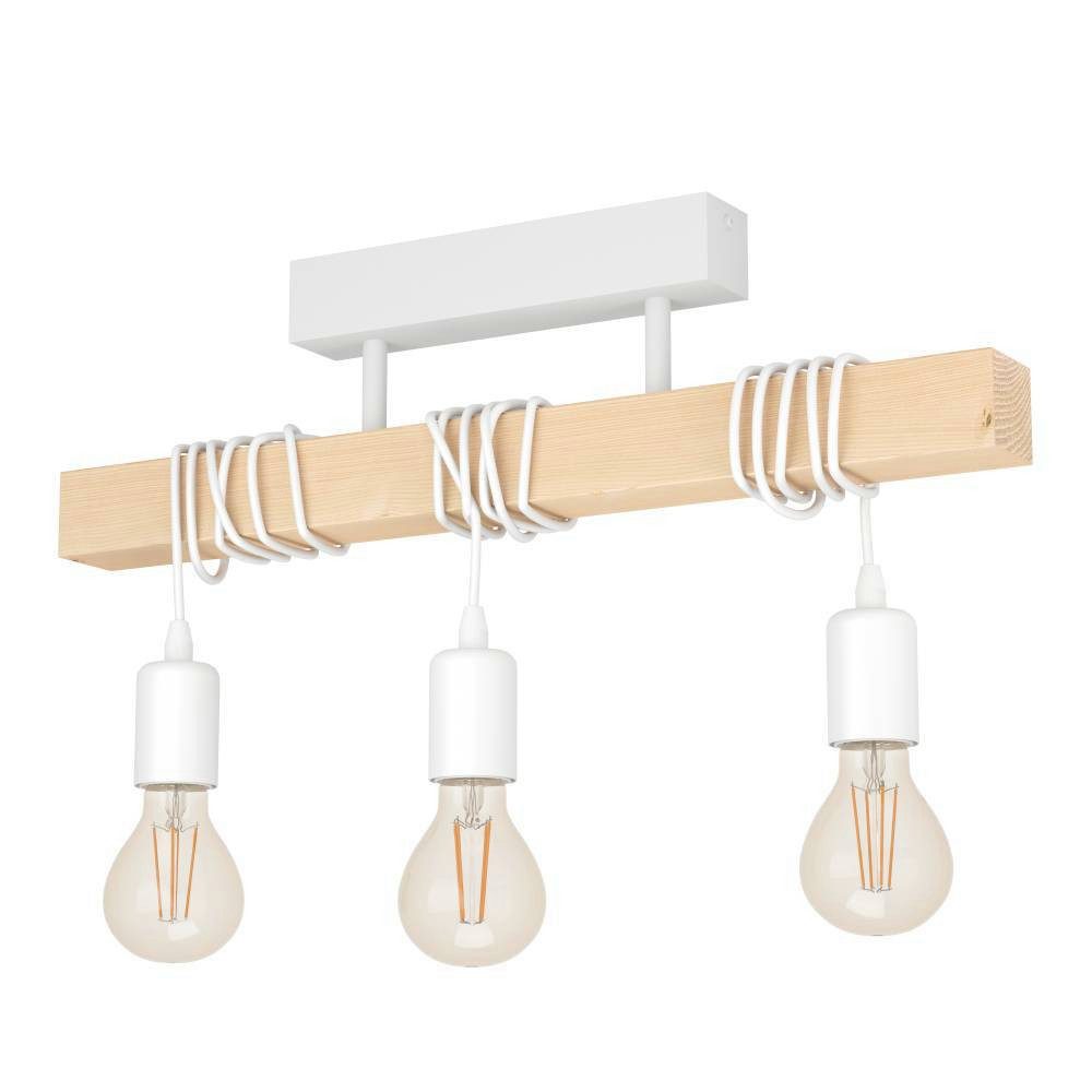 EGLO Plafondlamp TOWNSHEND Plafondlamp, staal en hout, E27, IP20, woonkamerlamp (1 stuk)