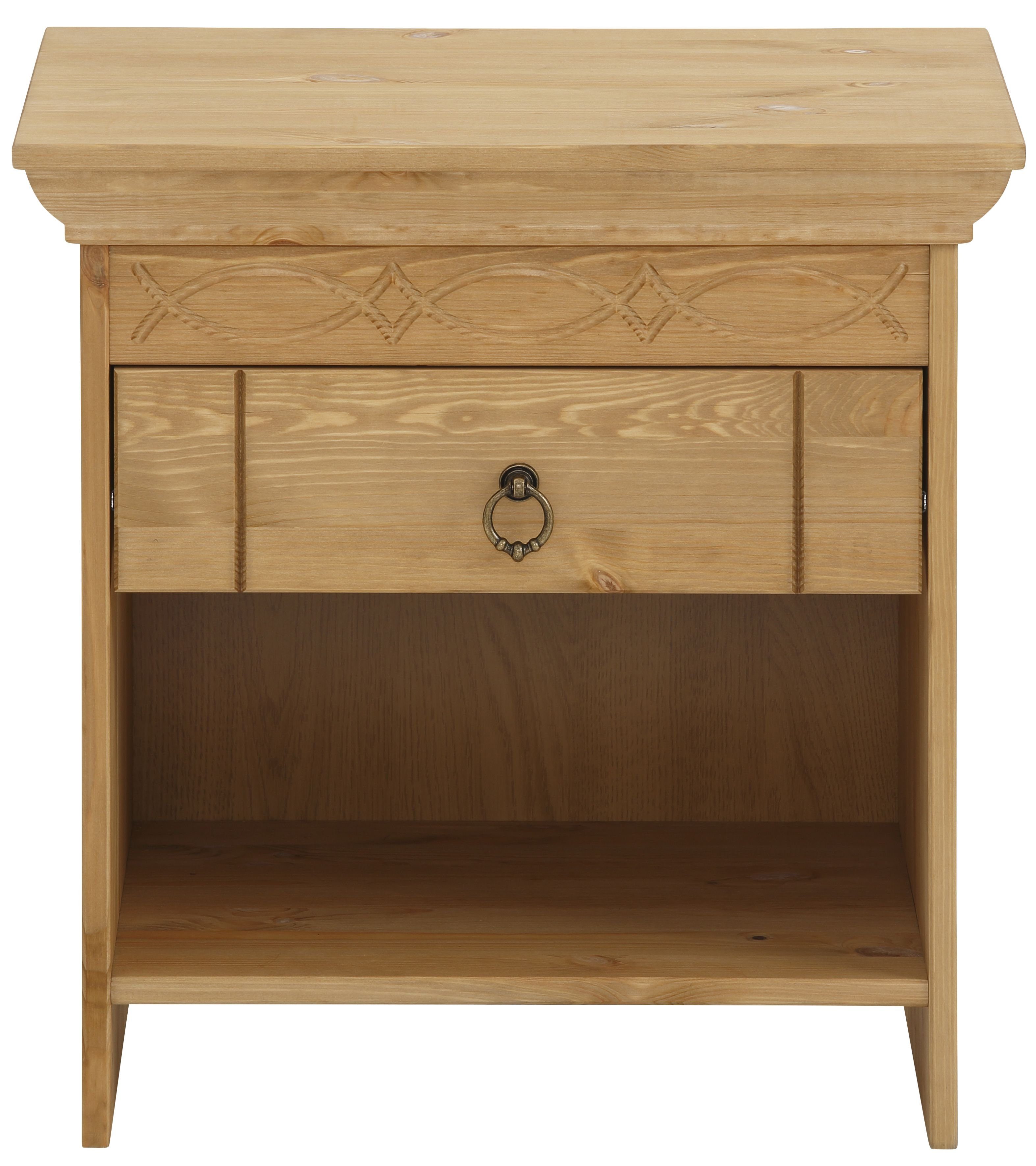 Home affaire Nachtkastje Indra Nachtkastje met decoratief freeswerk, breedte: 50 cm