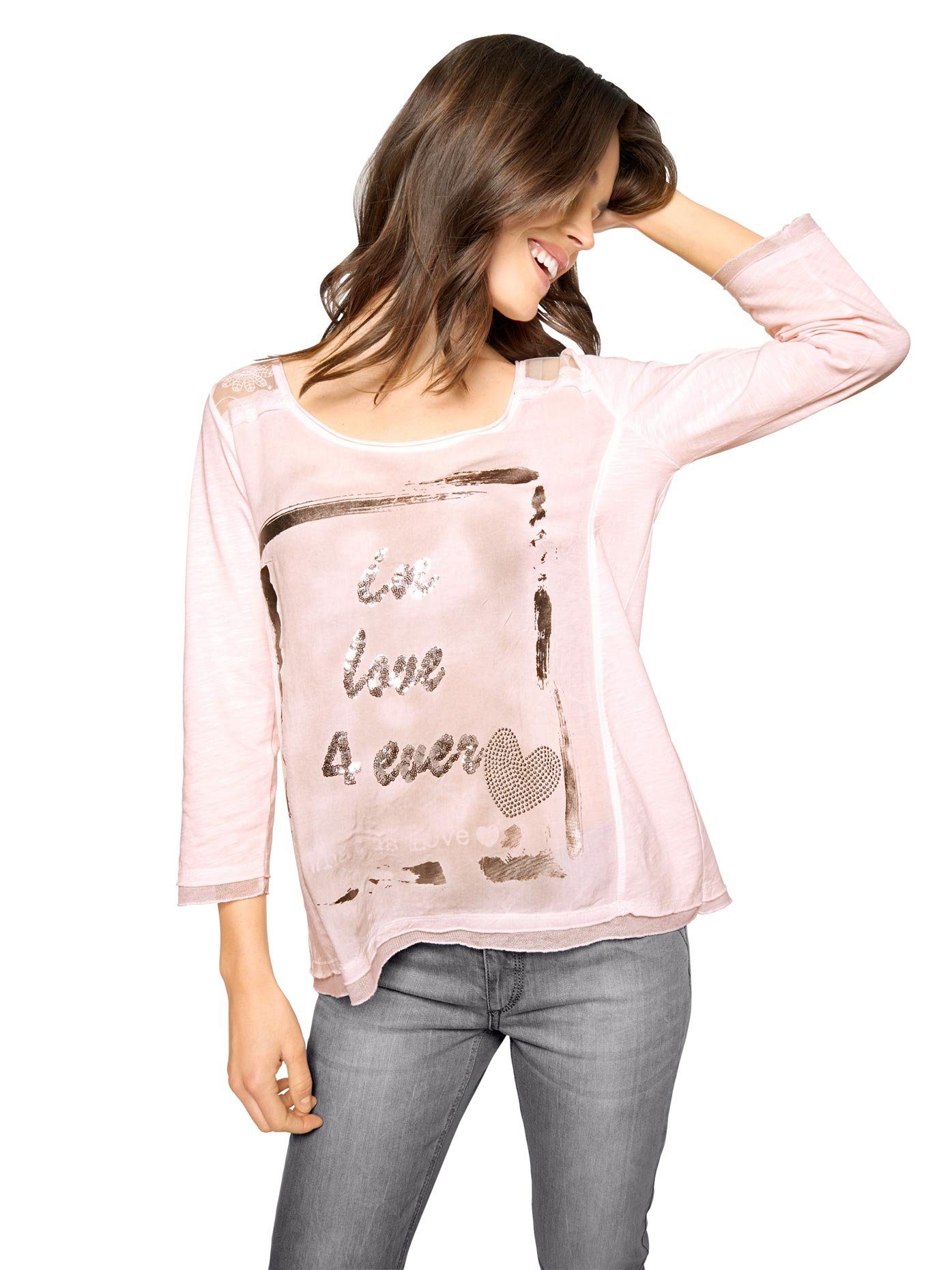 heine Shirt met ronde hals Gedessineerd shirt (1-delig)