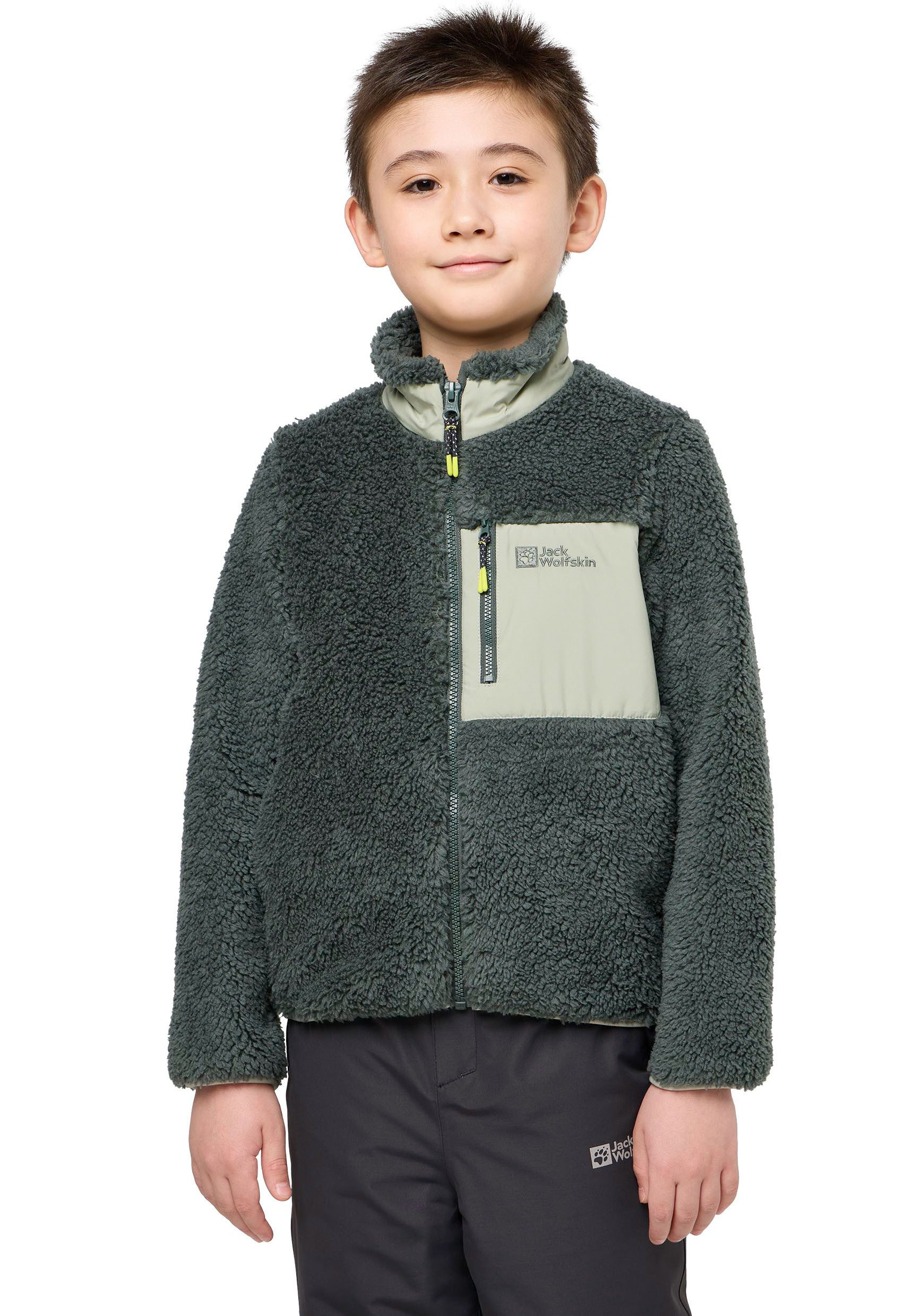 Jack Wolfskin Ice Curl Jacket Kids Fleece jack Kinderen 104 slate green mint leaf slate green mint leaf