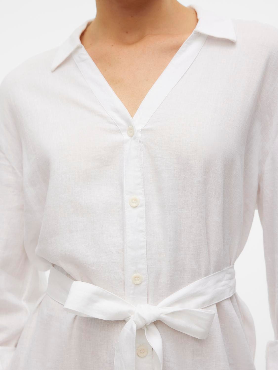 Vero Moda Jurk met overhemdkraag VMLINN LOOSE CALF SHIRT WVN NOOS