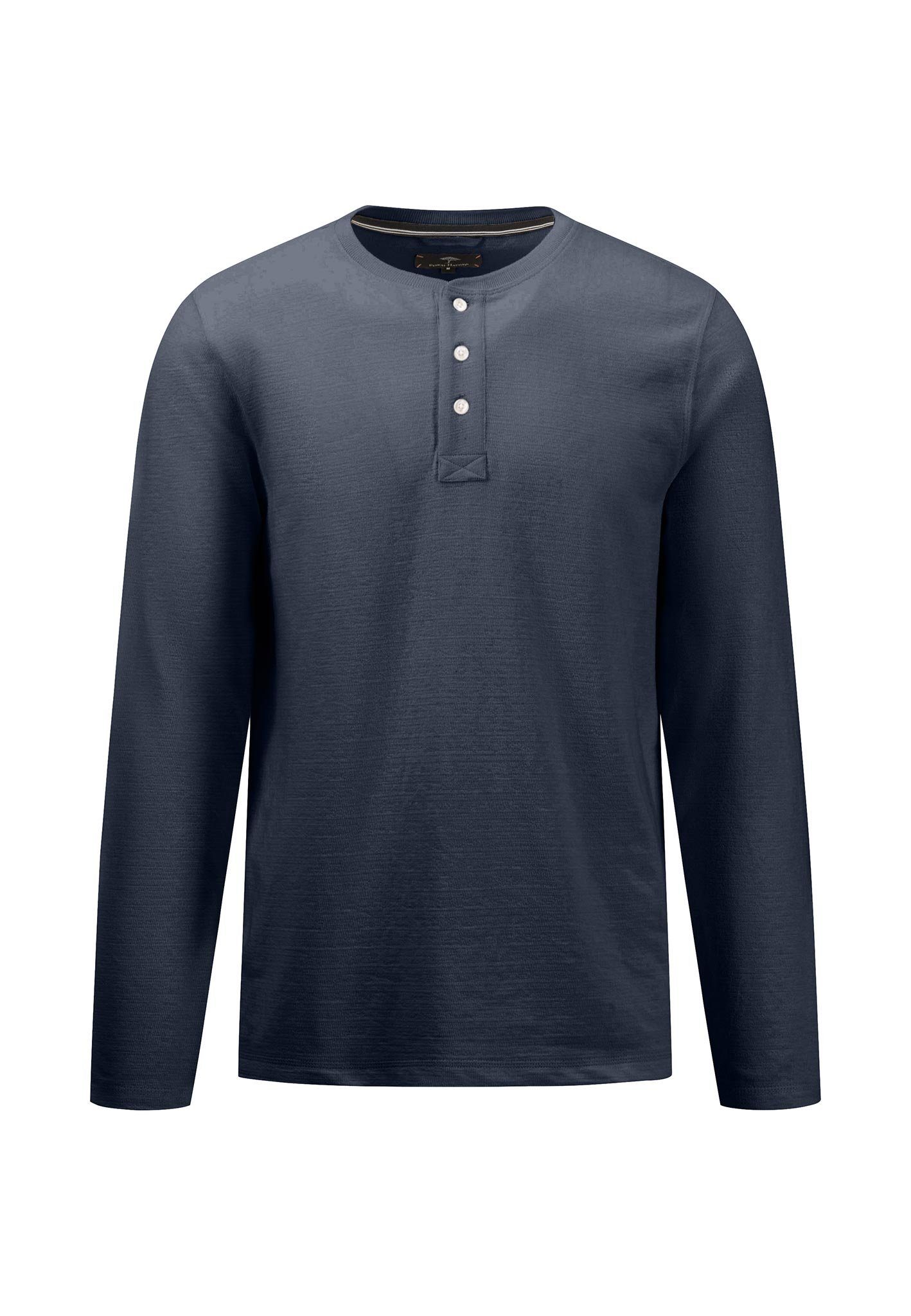 FYNCH-HATTON Shirt met lange mouwen met korte knoopsluiting heren longsleeves maat L blauw