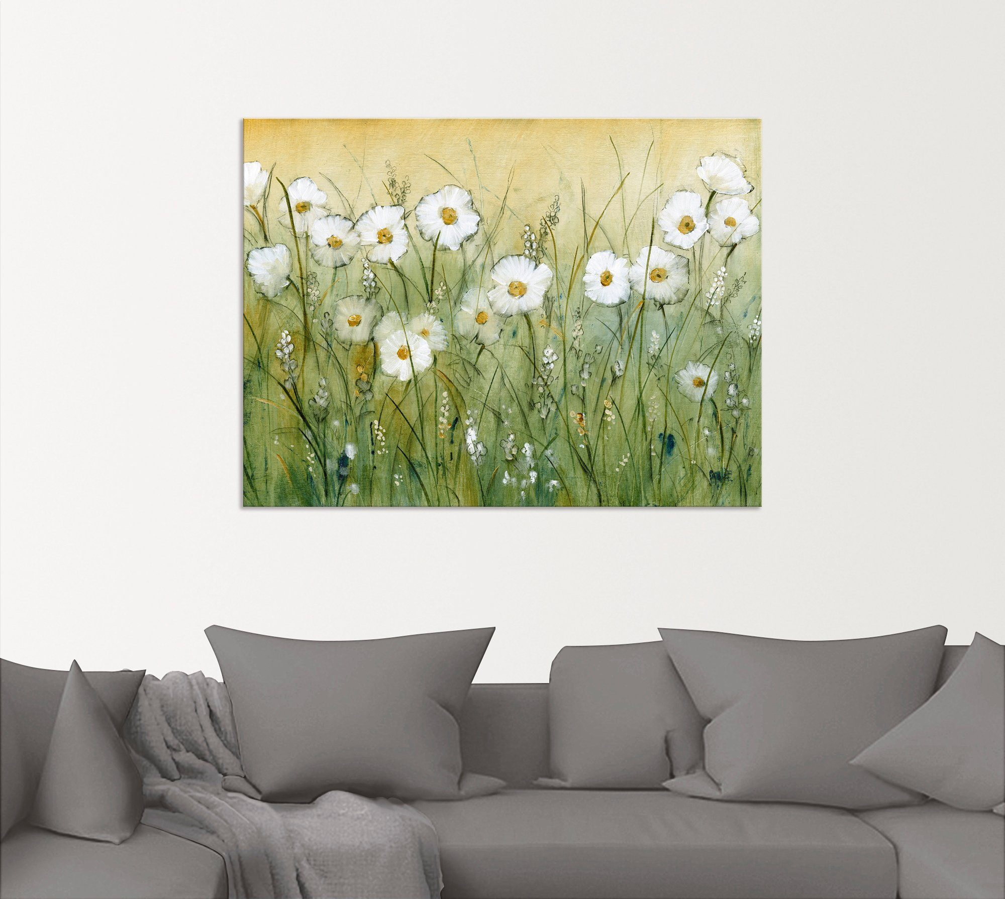 Artland Artprint Voorjaar met madeliefjes II als artprint van aluminium, artprint voor buiten, artprint op linnen, poster, muursticker