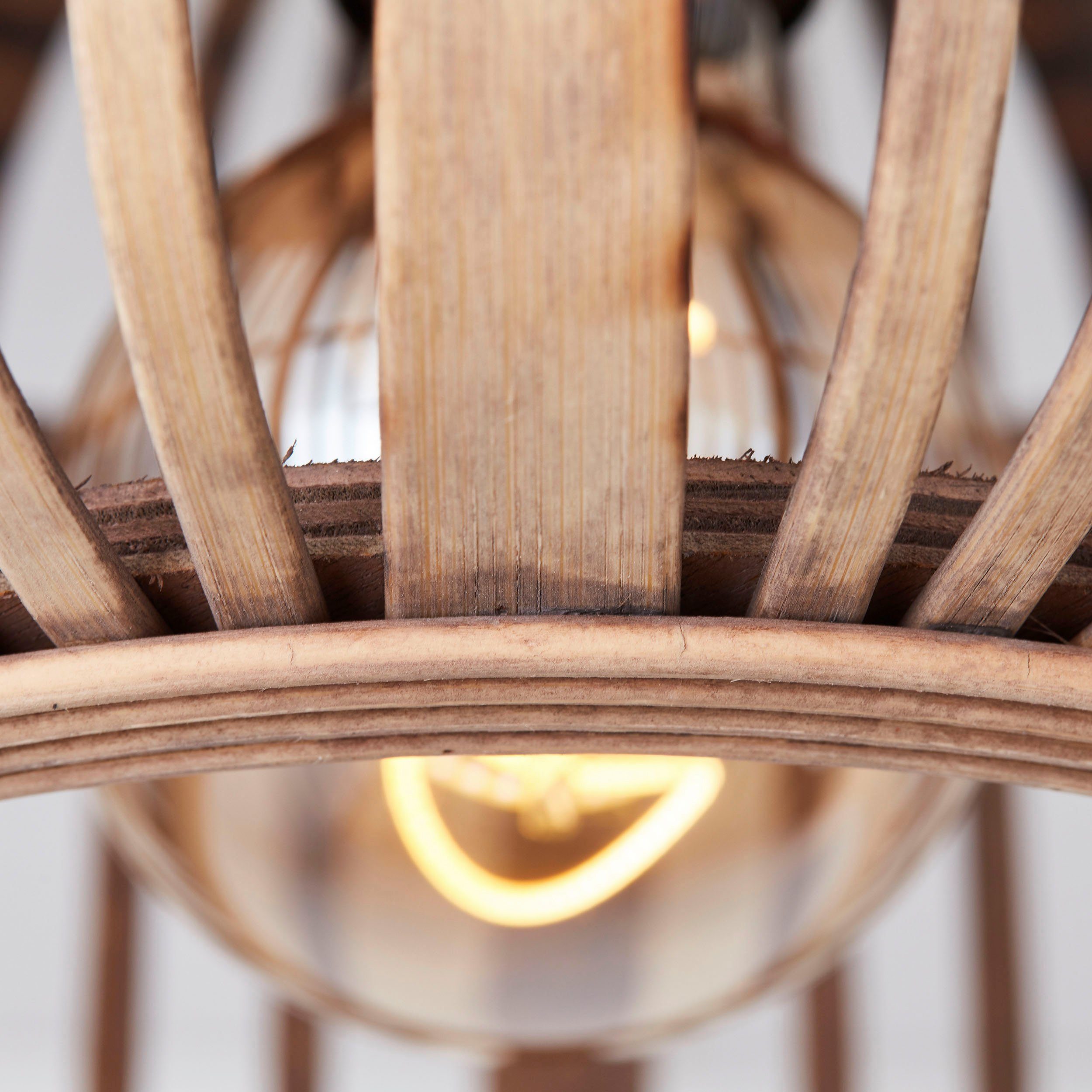 Brilliant Leuchten Plafondlamp Woodrow Bamboe - Nature Style - dimbaar - Ø 32cm - E27 fitting (1 stuk)