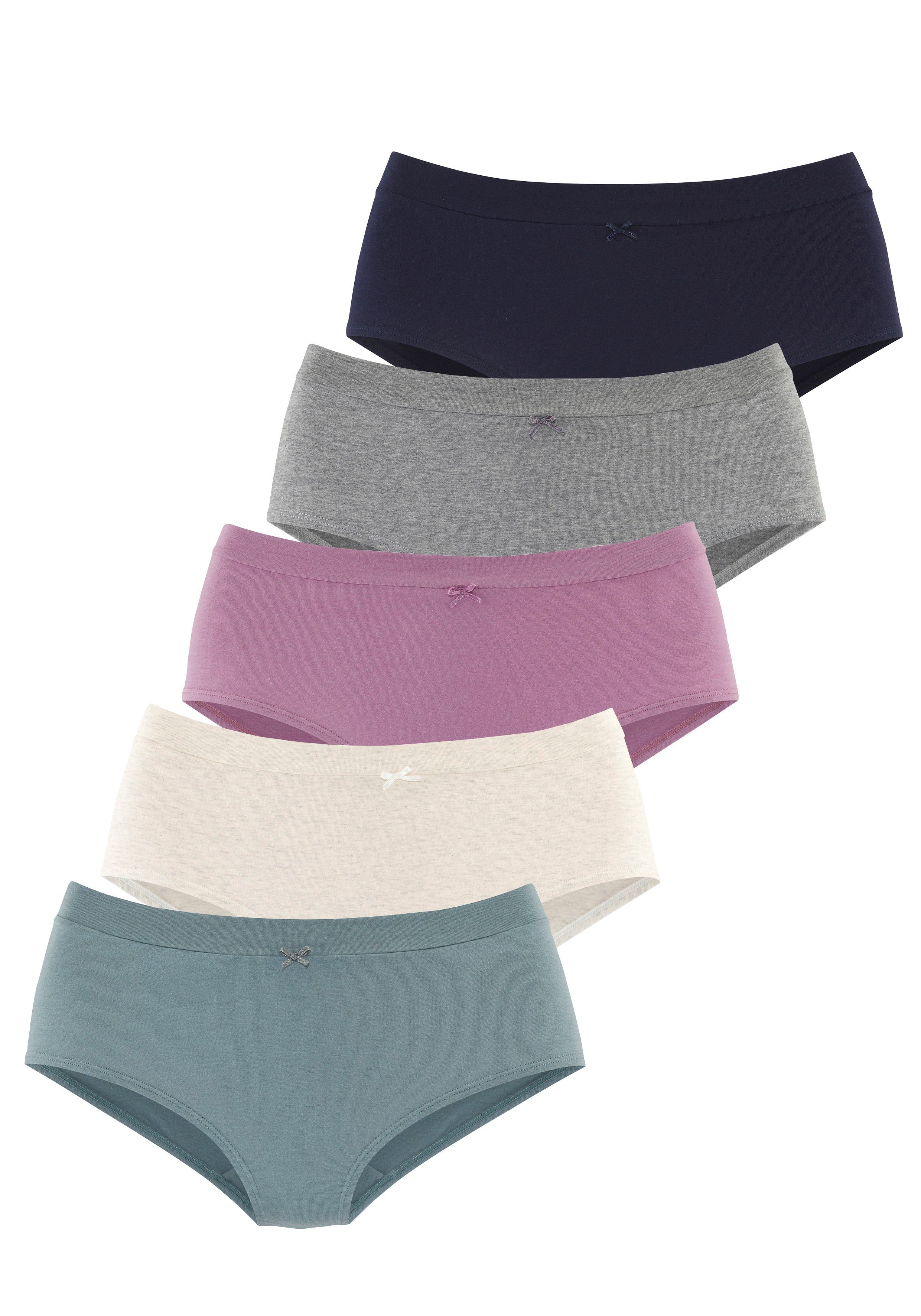 Vivance Tailleslip met brede boord zonder extra elastiek (Set van 5) dames slips maat 32/34 paars