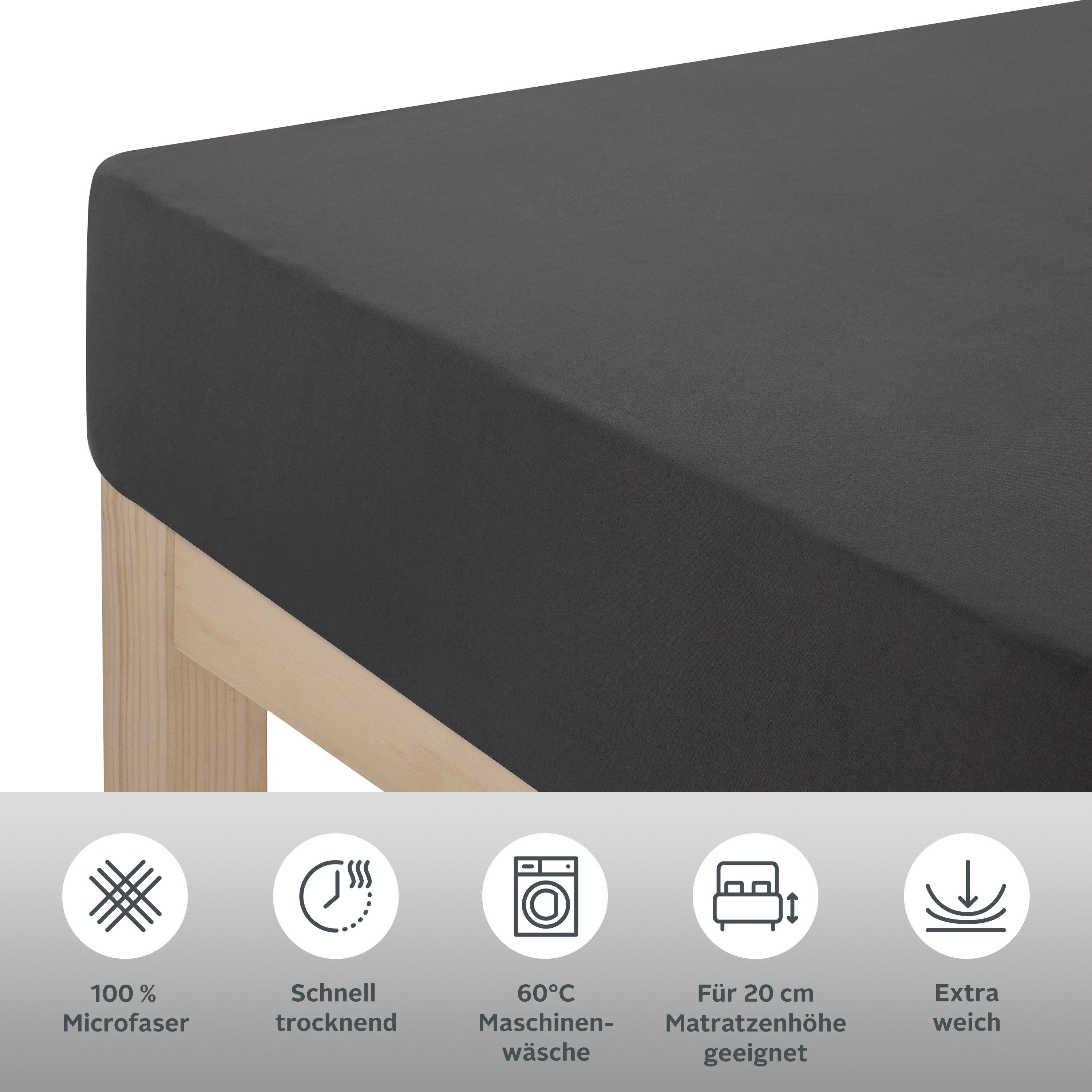 my home Laken Desner Microfiber, voor matrassen tot 20 cm hoogte, 100% polyester, beddengoed