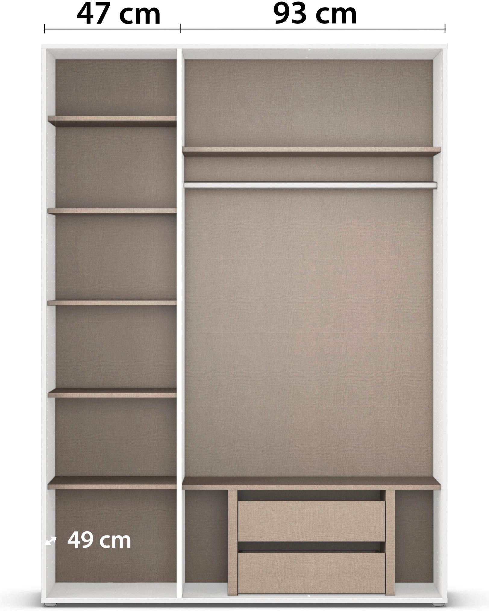 rauch Draaideurkast Kledingkast Kast Garderobe Wasmand NABILA veel Opbergruimte in 2 breedtes met push-to-open functie bestseller made in germany