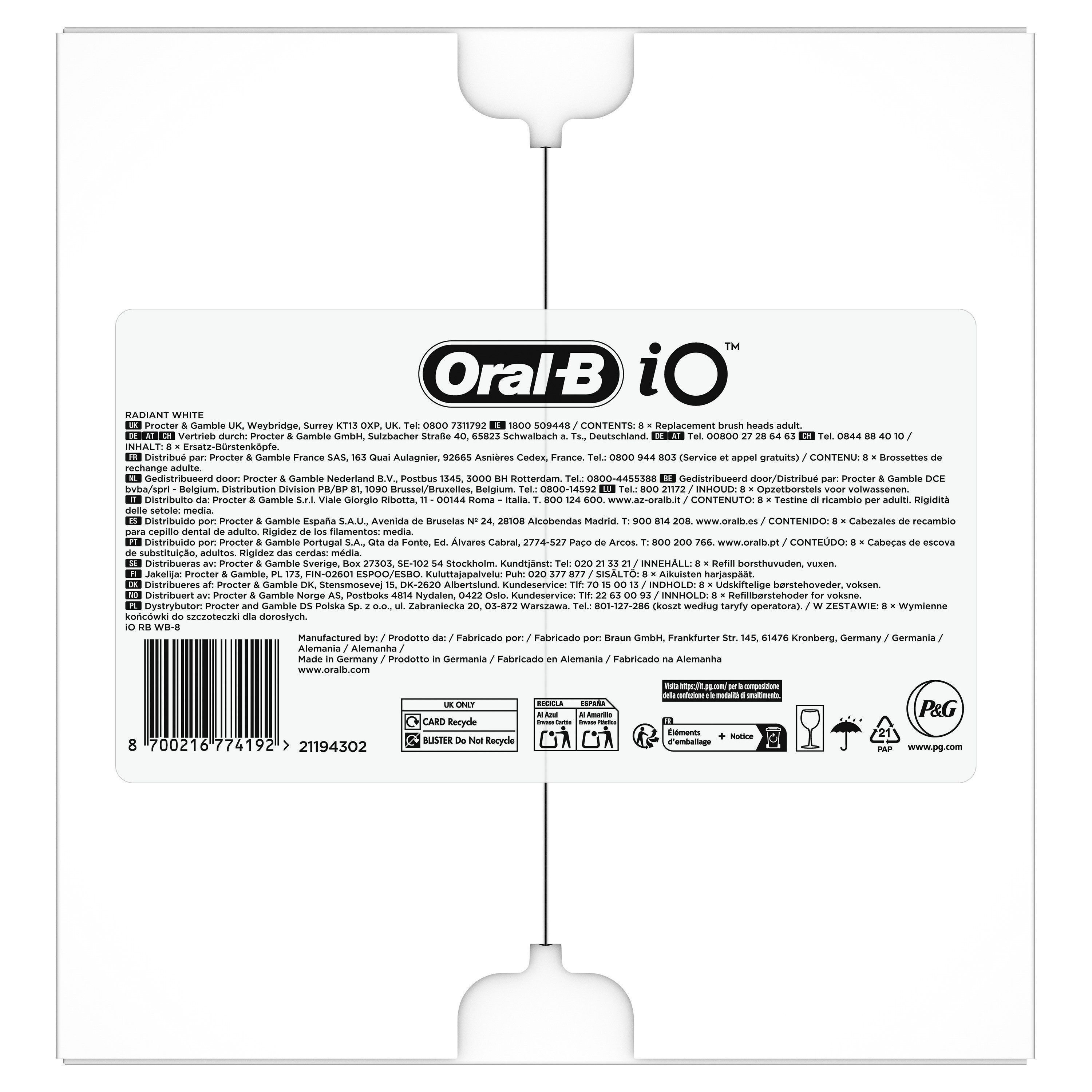 Oral B Opzetborstels Oral-B iO Stralend Wit