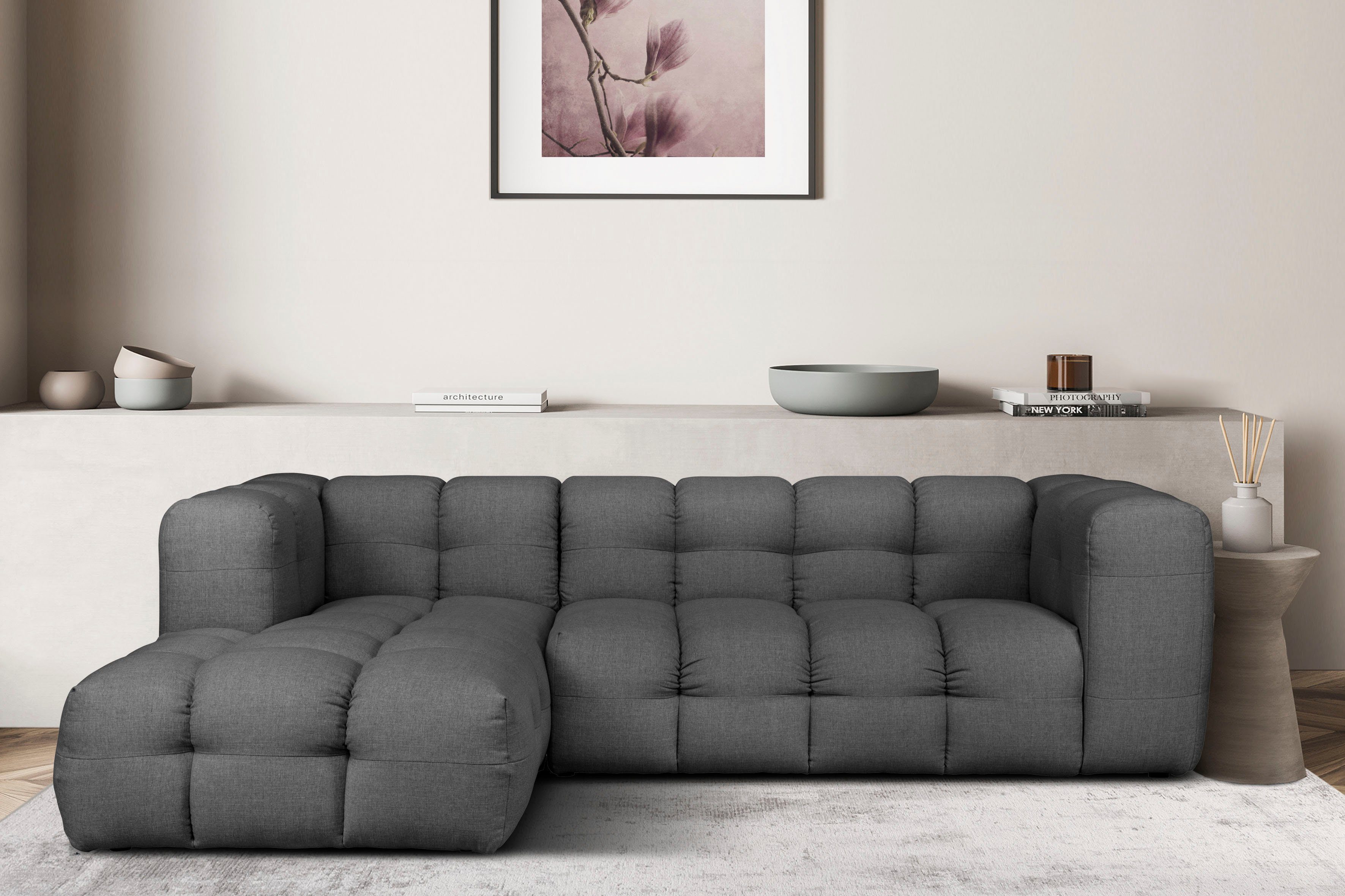 LeGer Home by Lena Gercke Hoekbank TALISHA L-vorm designerbank, moderne quilt, B/D/H: 276/178/75 cm