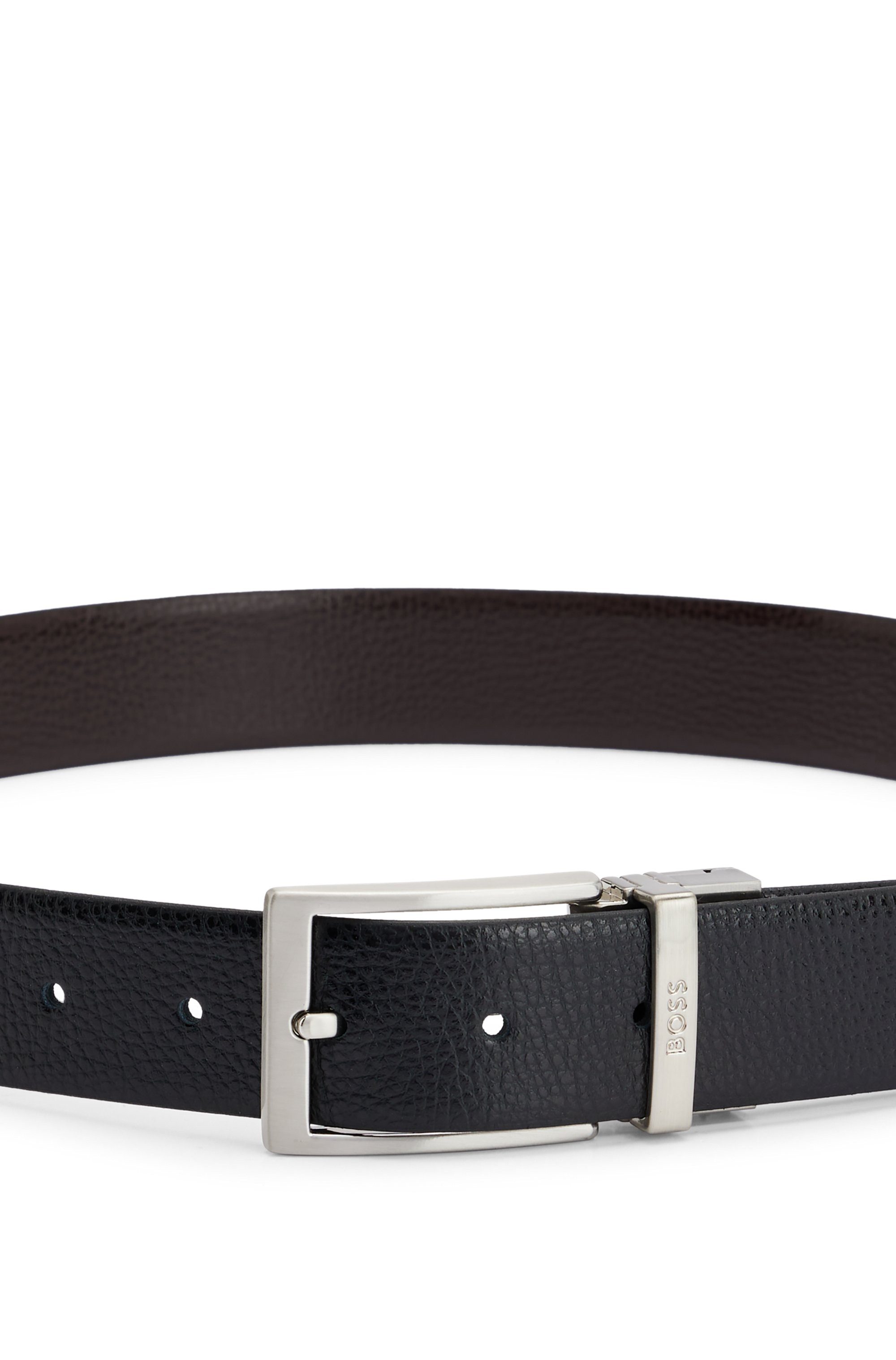 Boss Leren riem Ollie met boss logo-tekst op de metalen lus