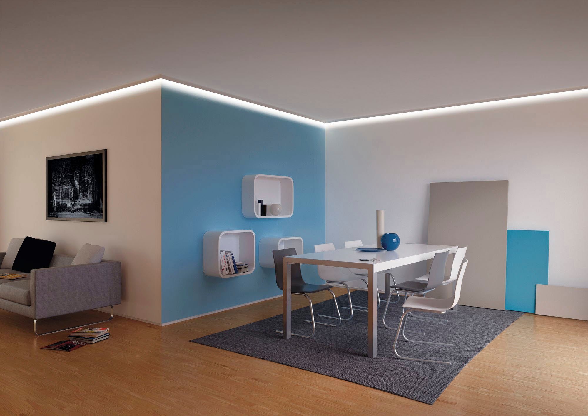 Paulmann Led-strepen Corner profiel 100 cm grijs, kunststof grijs, kunststof (1 stuk)