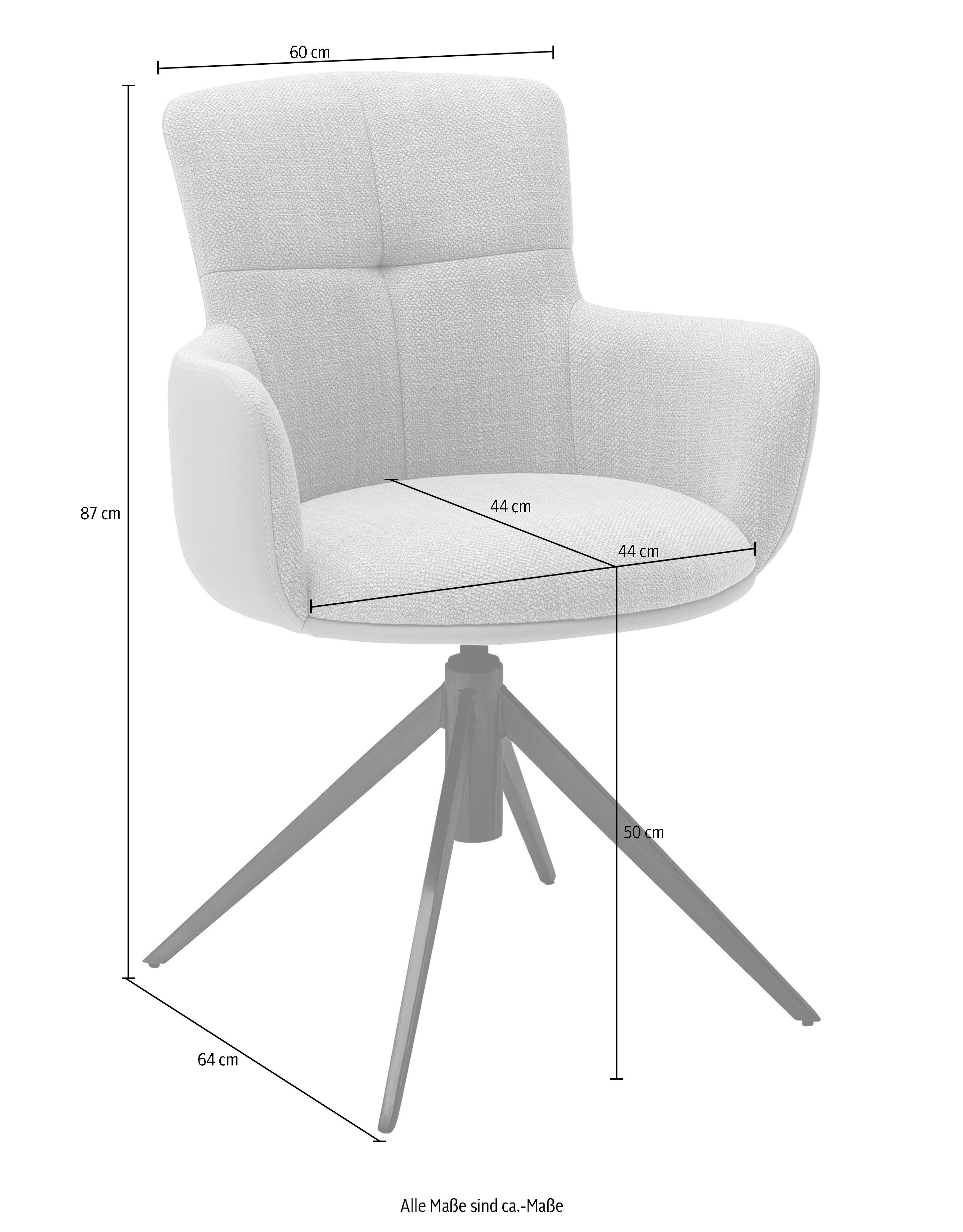 MCA furniture Eetkamerstoel Mecana set van 2 materialenmix, stoel 360° draaibaar met nivellering, tot 120 kg (set, 2 stuks)
