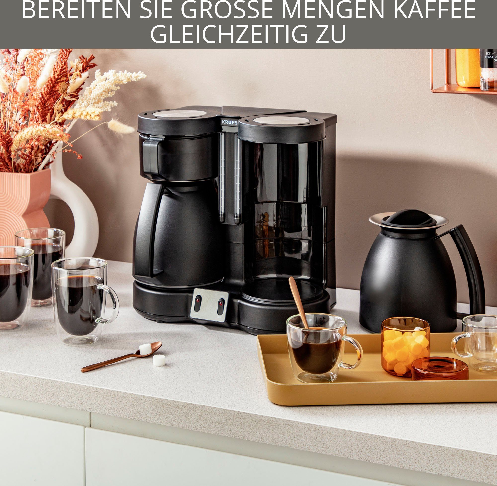 minimum pakket Ingang Krups Filterkoffieapparaat KT8501 Duothek, 0,8 l, Dubbele koffiezetter,  twee thermoskannen, afneembare filterhouder online kopen | OTTO