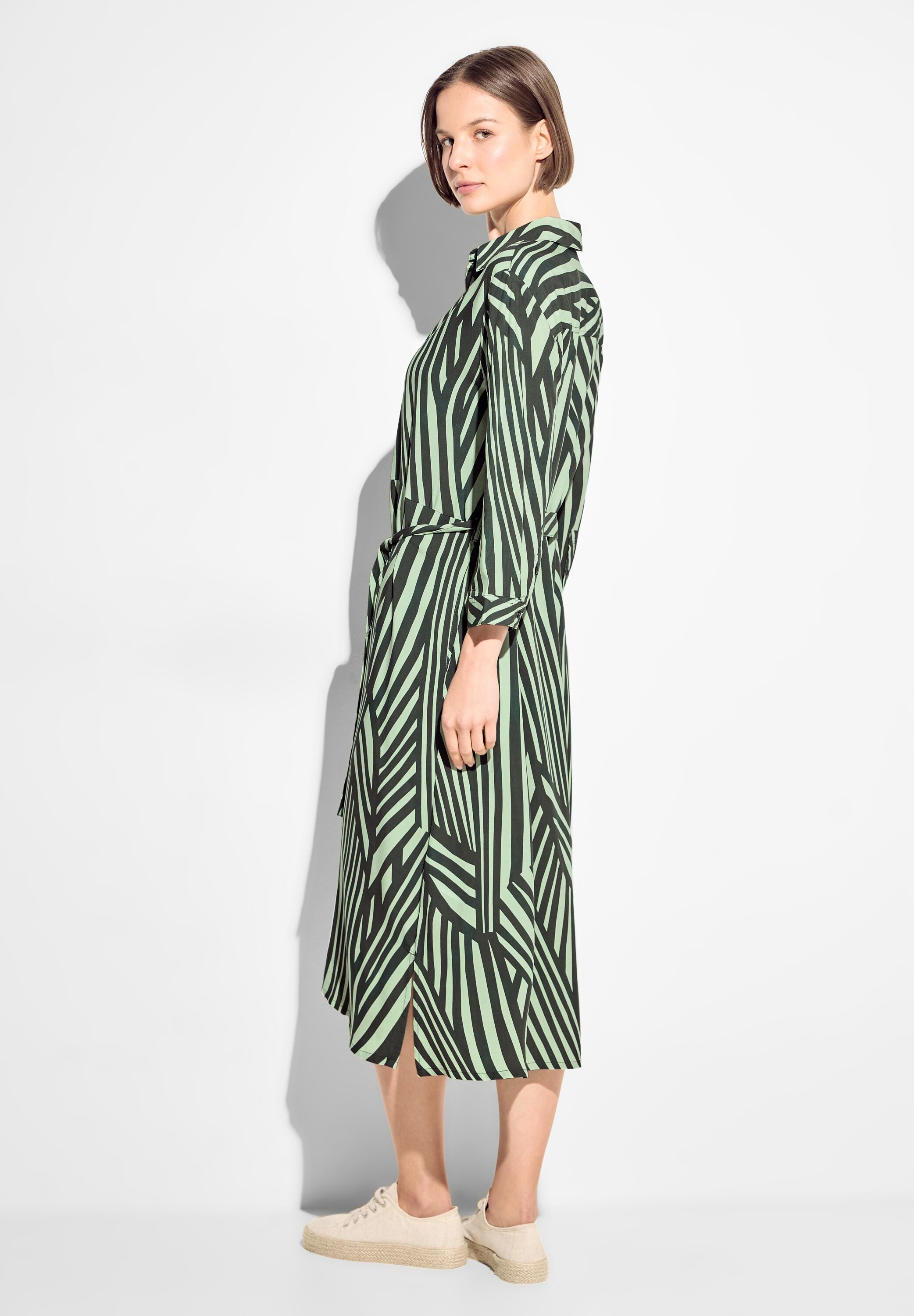 Cecil Blousejurk met gestreept patroon dames blousejurken maat XL (44) groen