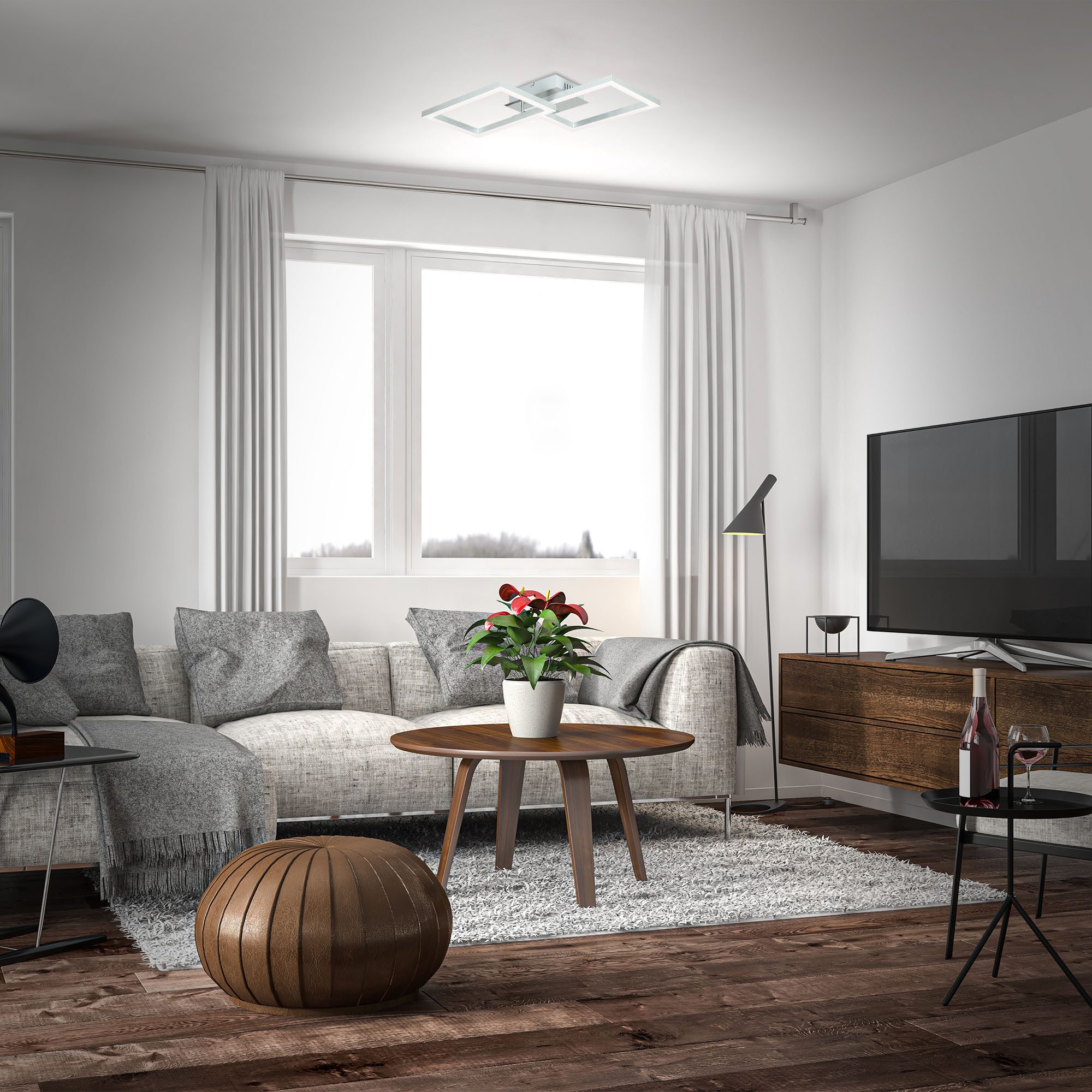 B.K.Licht Led-plafondlamp Slimme LED plafondlamp, met kleurverandering, lichteffecten (1 stuk)