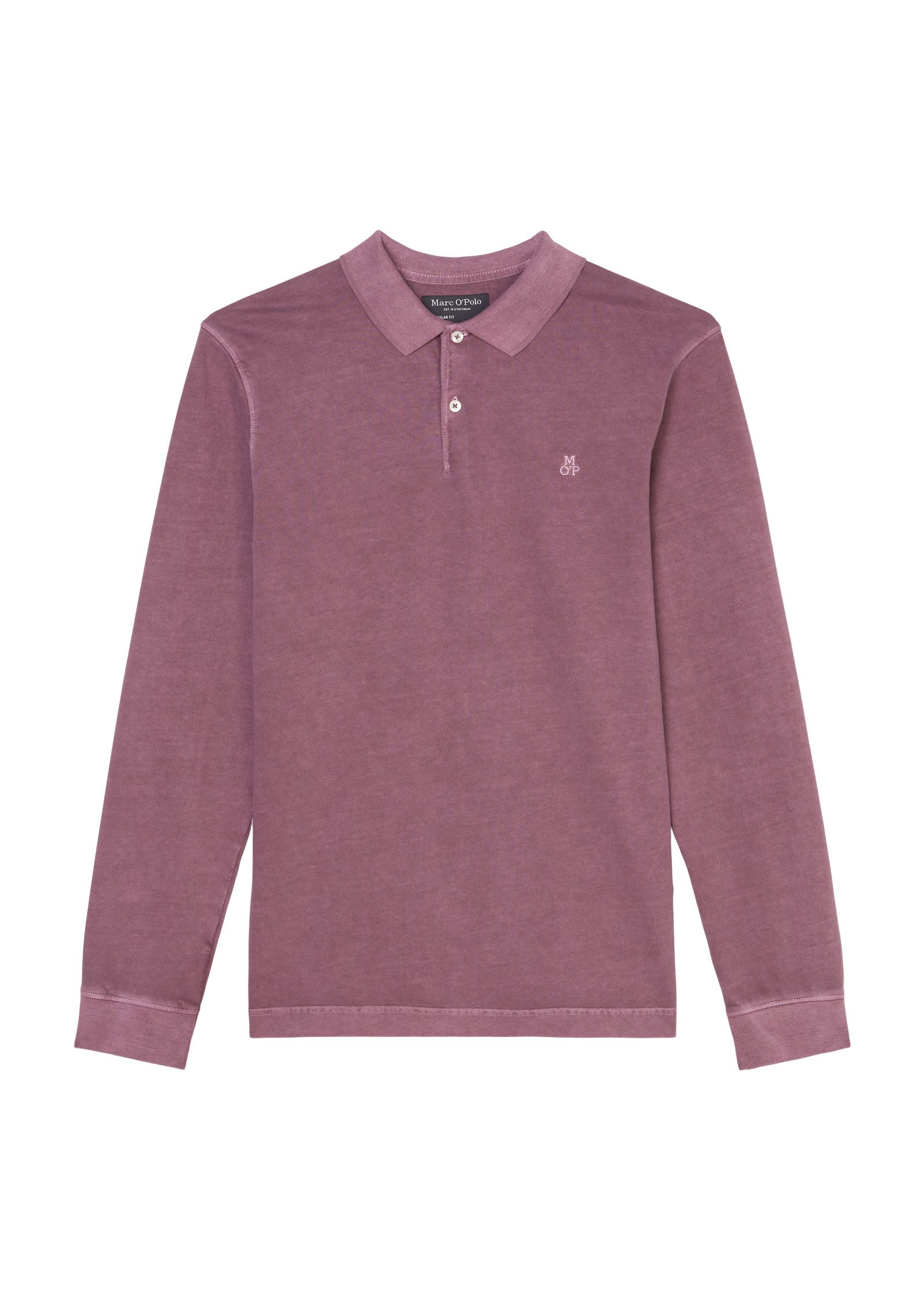 Marc O'Polo Poloshirt met lange mouwen in washed-look