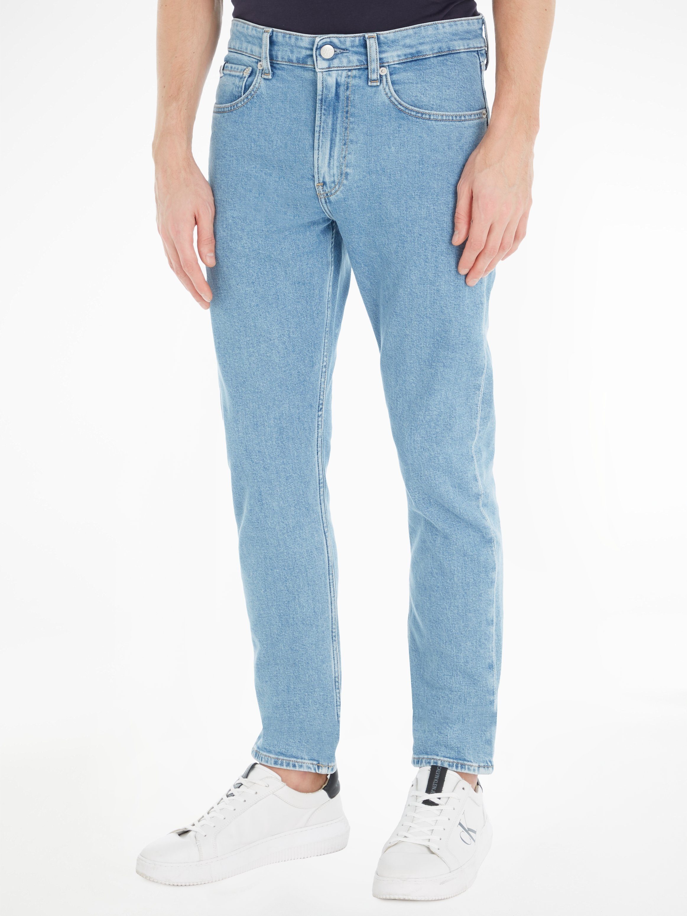 Calvin Klein Slim fit jeans SLIM TAPER heren slim fit jeans maat 34 blauw