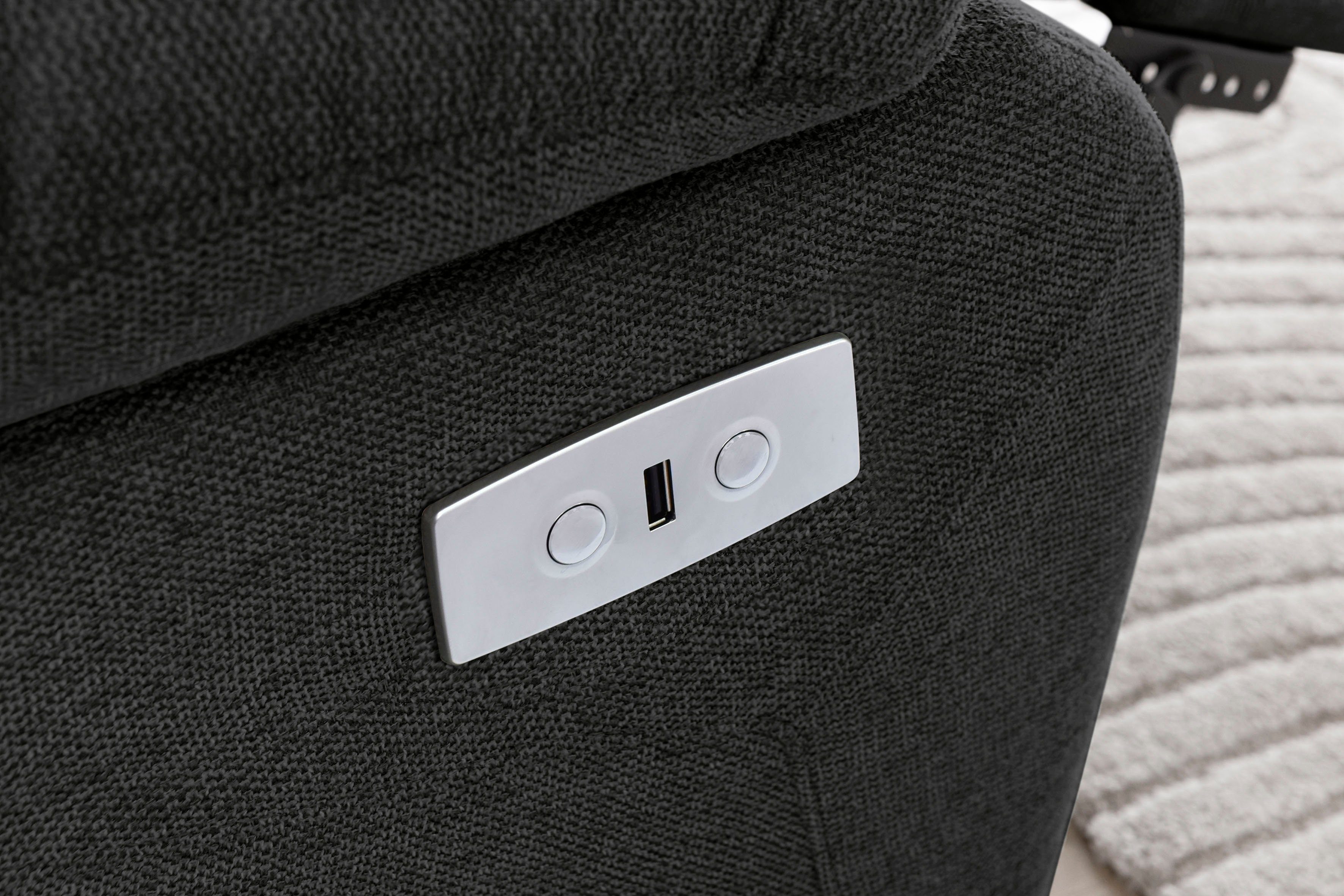 Home affaire 3-zitsbank Lannilis met handmatige en elektrische relaxfunctie
