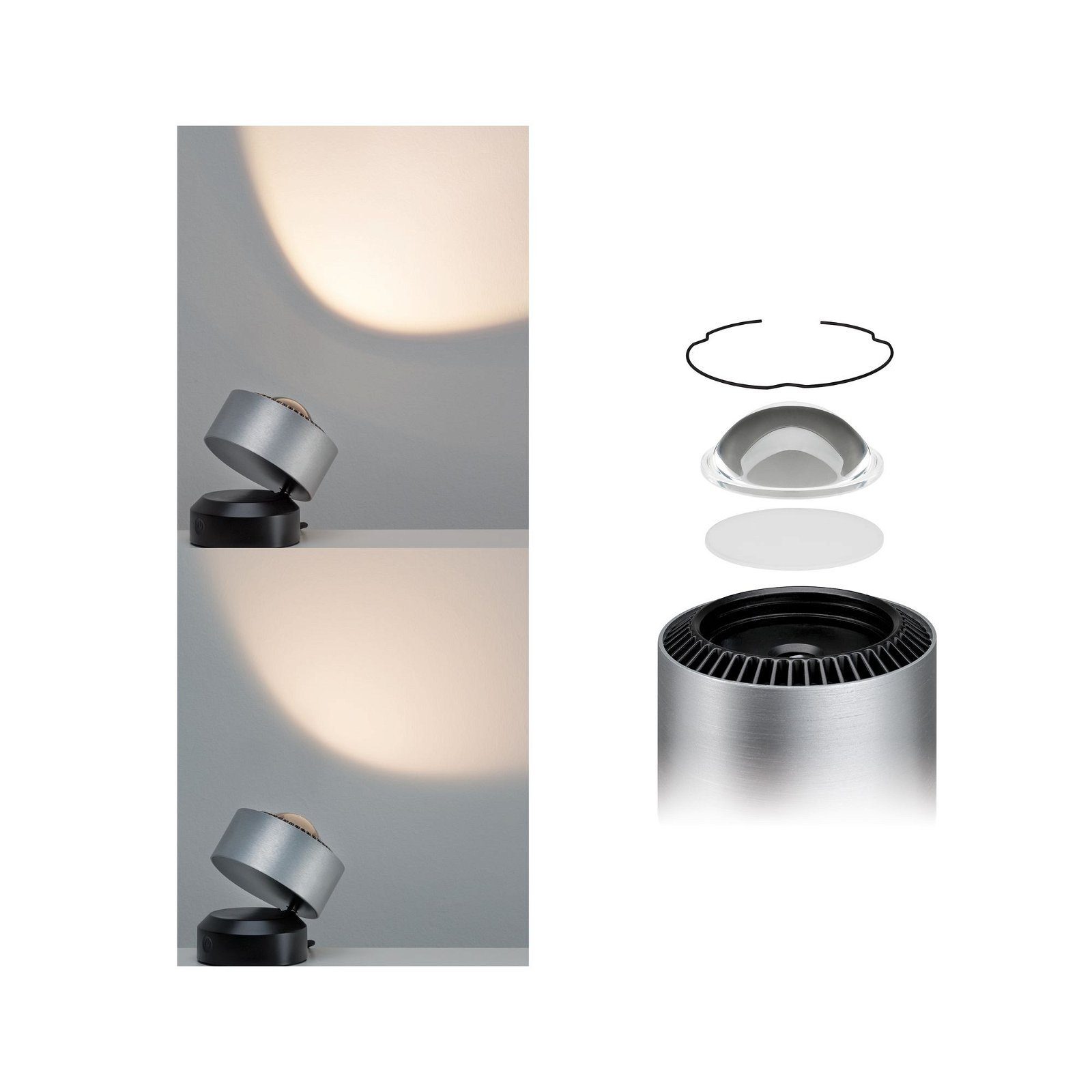 Paulmann Led-tafellamp Aldan 1x3,5W zwart/alu geborsteld 230V aluminium (1 stuk)