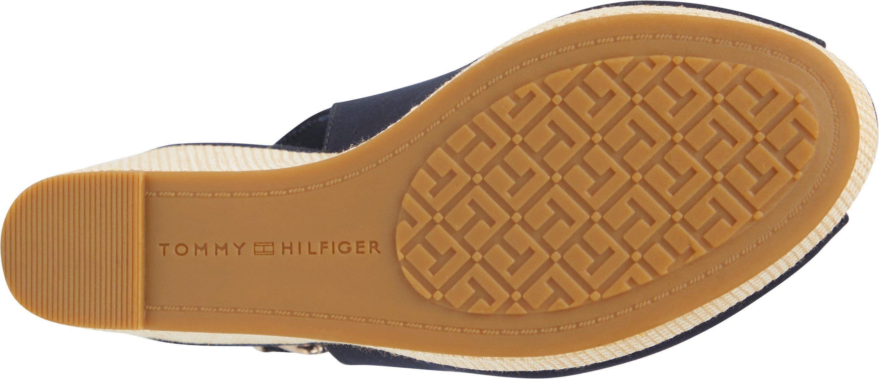 Tommy Hilfiger Sleehaksandaaltjes ICONIC ELENA SLING BACK WEDGE zomerschoen, sandaal, sleehak, met verstelbare gesp