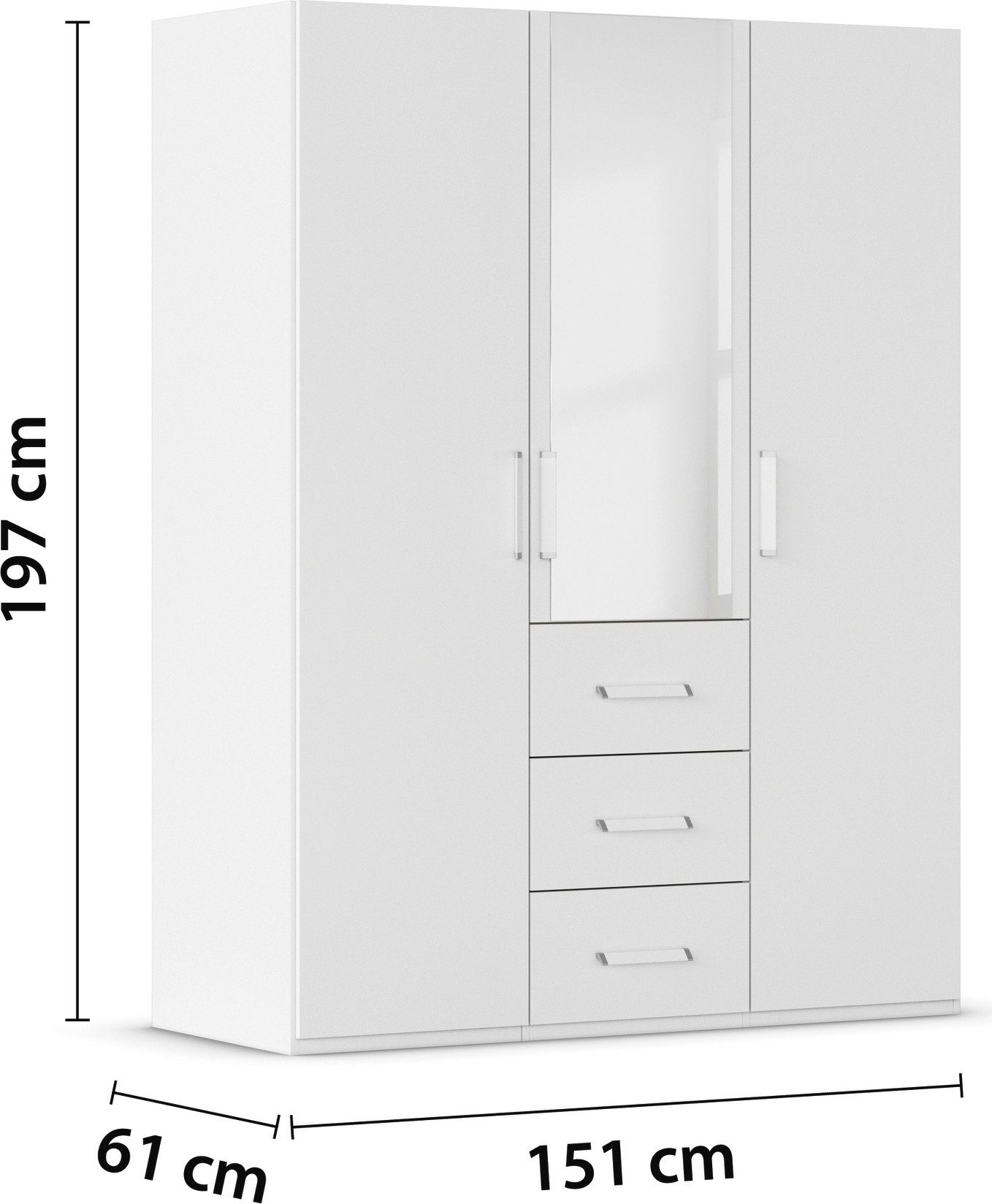 rauch Slaapkamerserie Compleet slaapkamer EVELYN Kast en bed in 2 breedtes, nachtkastje met paneel MADE IN GERMANY (set, 3-delig)