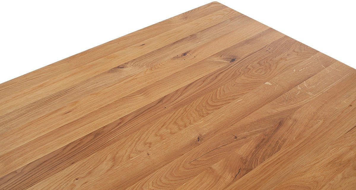 MCA furniture Eettafel ETNA 4-poot tafel Massief hout, doorlopende lamel, blokvoet 10x10 cm, tafelblad 2,5 cm