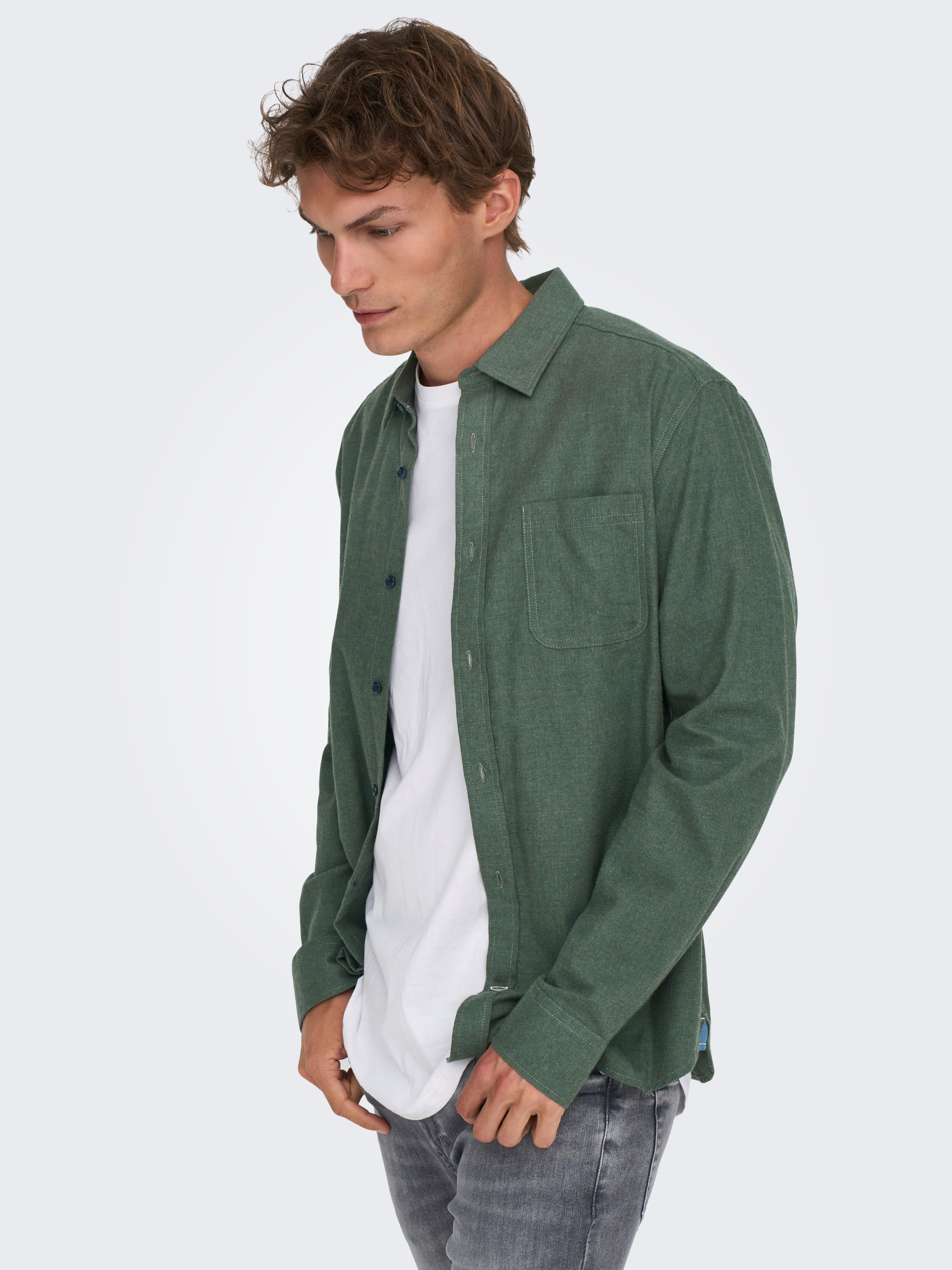 ONLY & SONS Overhemd met lange mouwen ONSROAD LIFE REG MELANGE LS SHIRT NOOS