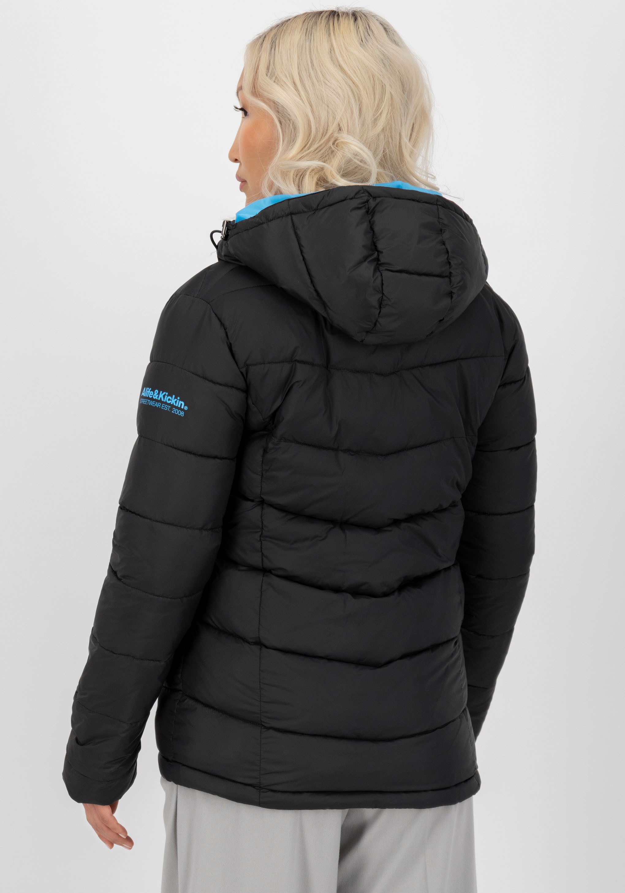 Alife & Kickin Gewatteerde jas AndriaAK lichte getailleerde tussenjas met brede stiksels en capuchon